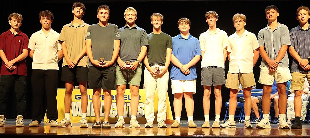   Wildcat Boys Soccer Awards: Carter Premo, Gavin Warren, Tristan Chartrand. (Rachel Hunter photo)  
