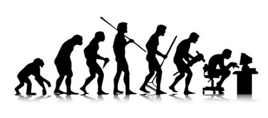 Technology leads to increased time in a flexed posture...where the glutes don't exist ( image source )