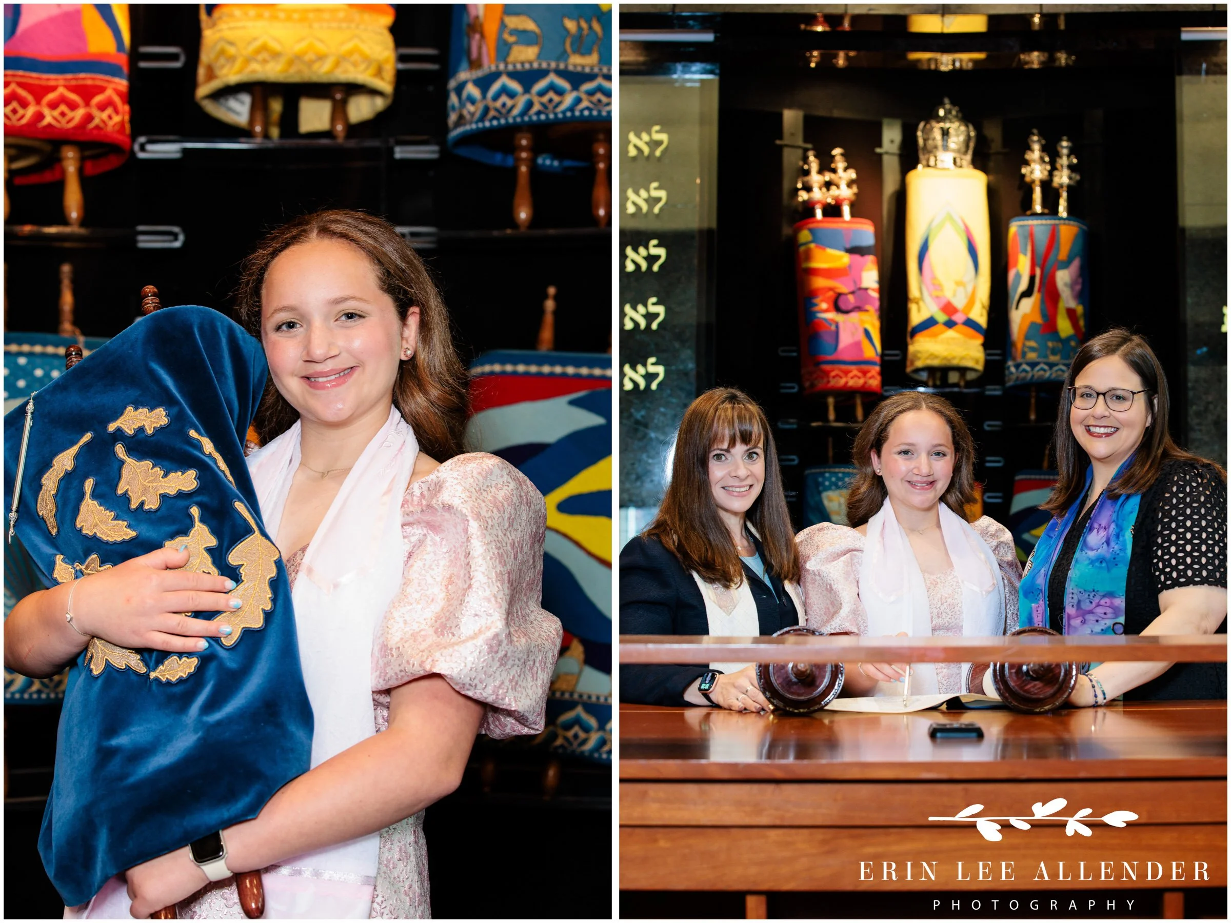 Nashville mitzvah photographer — bat mitzvah with siblings at The Temple Nashville
