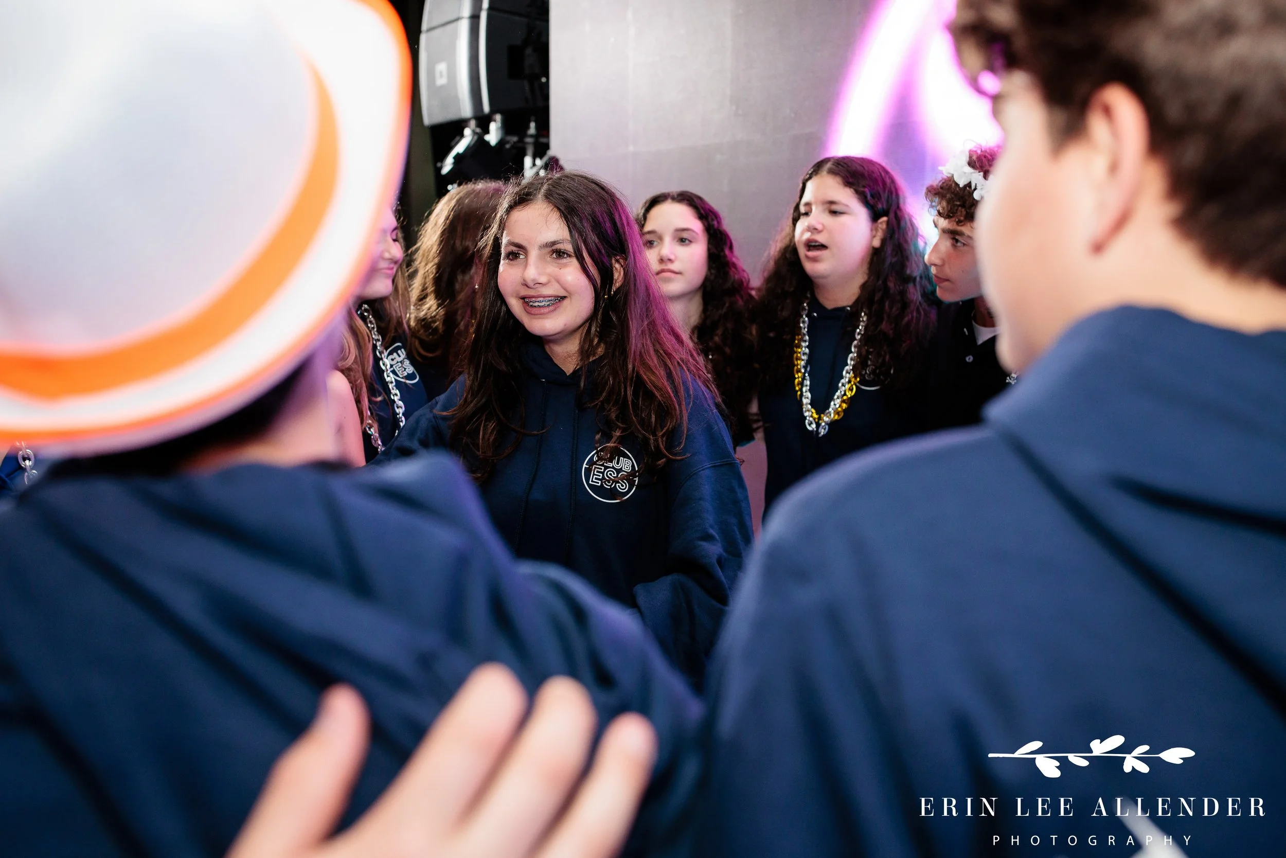 Final song circle with friends on dance floor