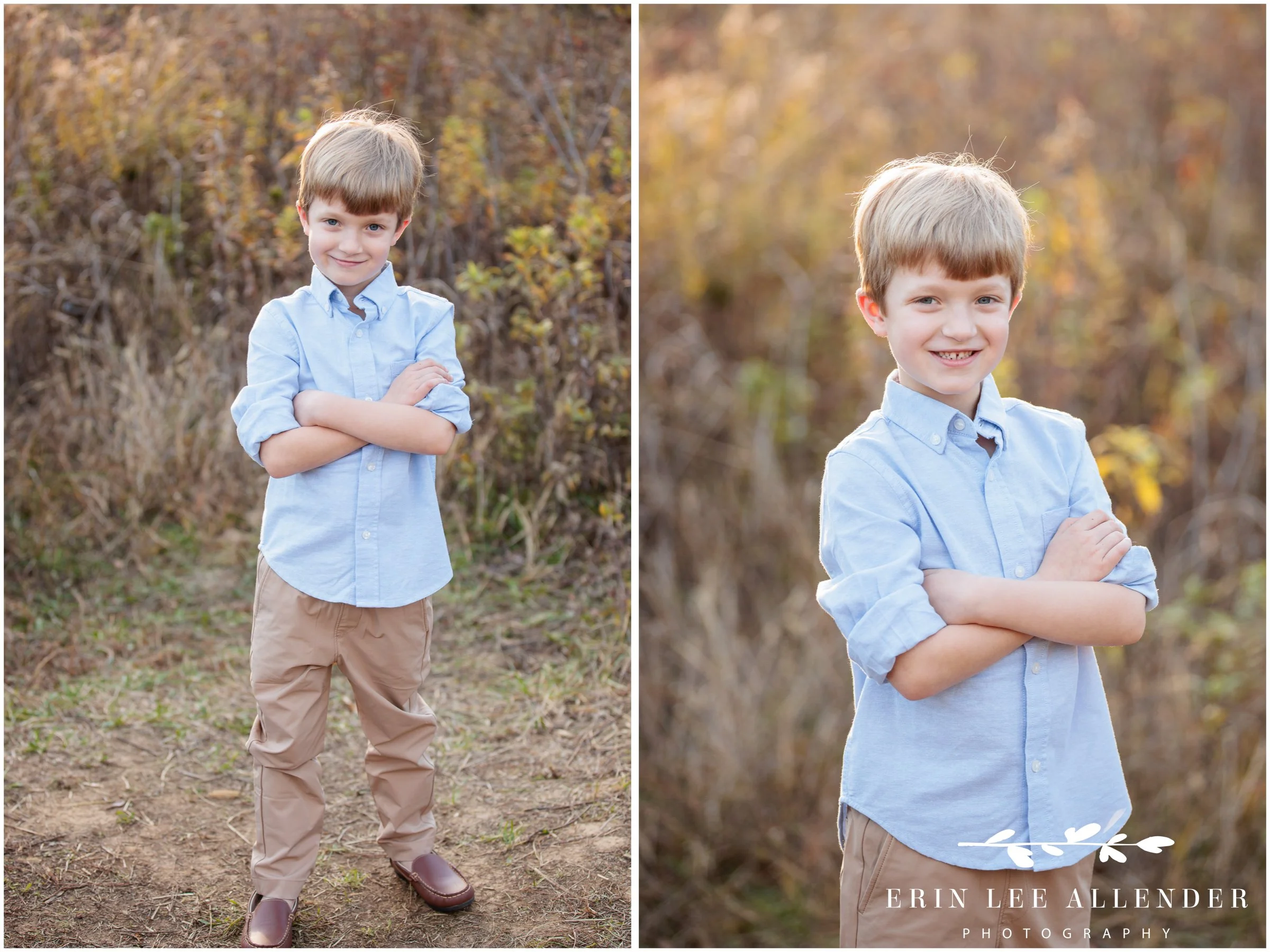 Nashville family portrait — solo portrait of a boy in an open field at Walton Ferry Arboretum in soft, diffused light