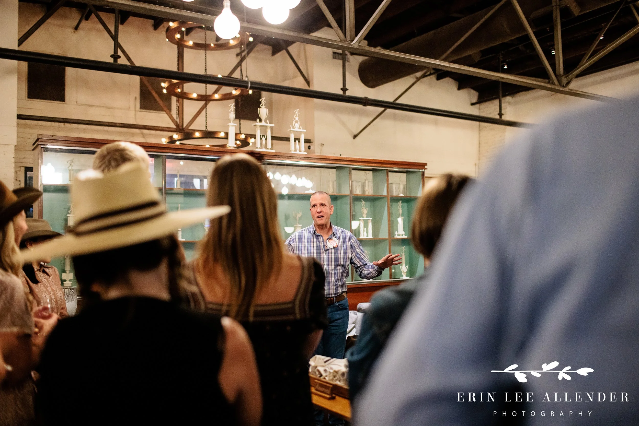 Guest of honor giving a speech during welcome party