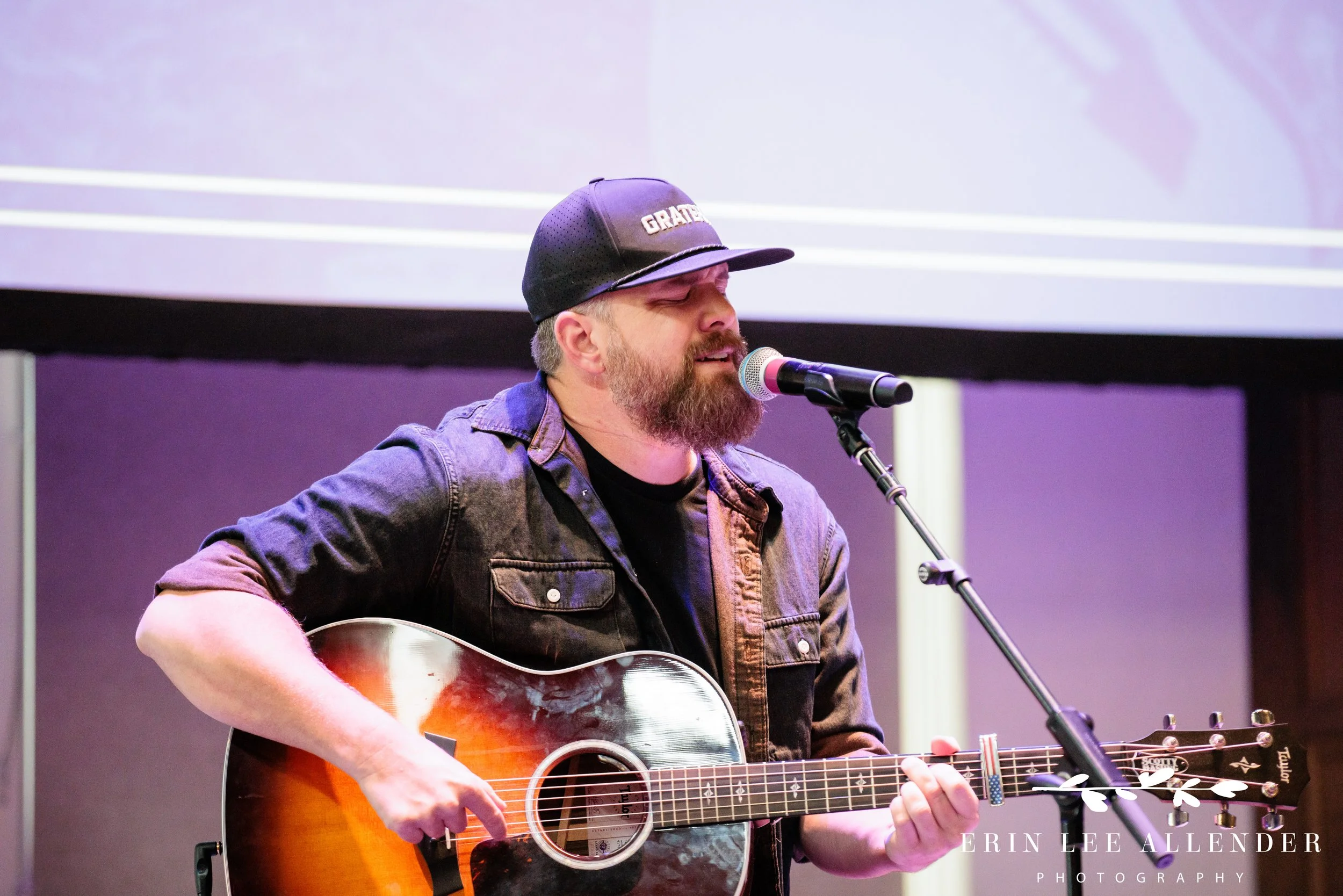 Nashville nonprofit event photography — Army veteran Scotty Hasting performing at Face the Fight's Louder Together at Ole Red