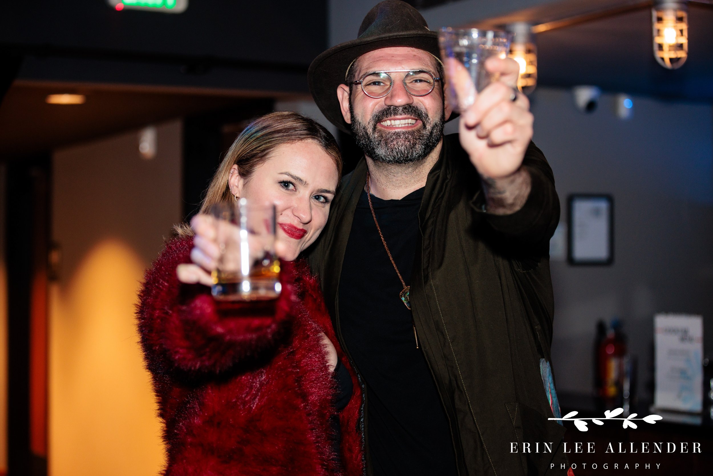 Nashville corporate event photographer — shots being served to the crowd at wine and spirits advocacy awards, Woolworth Theatre Nashville