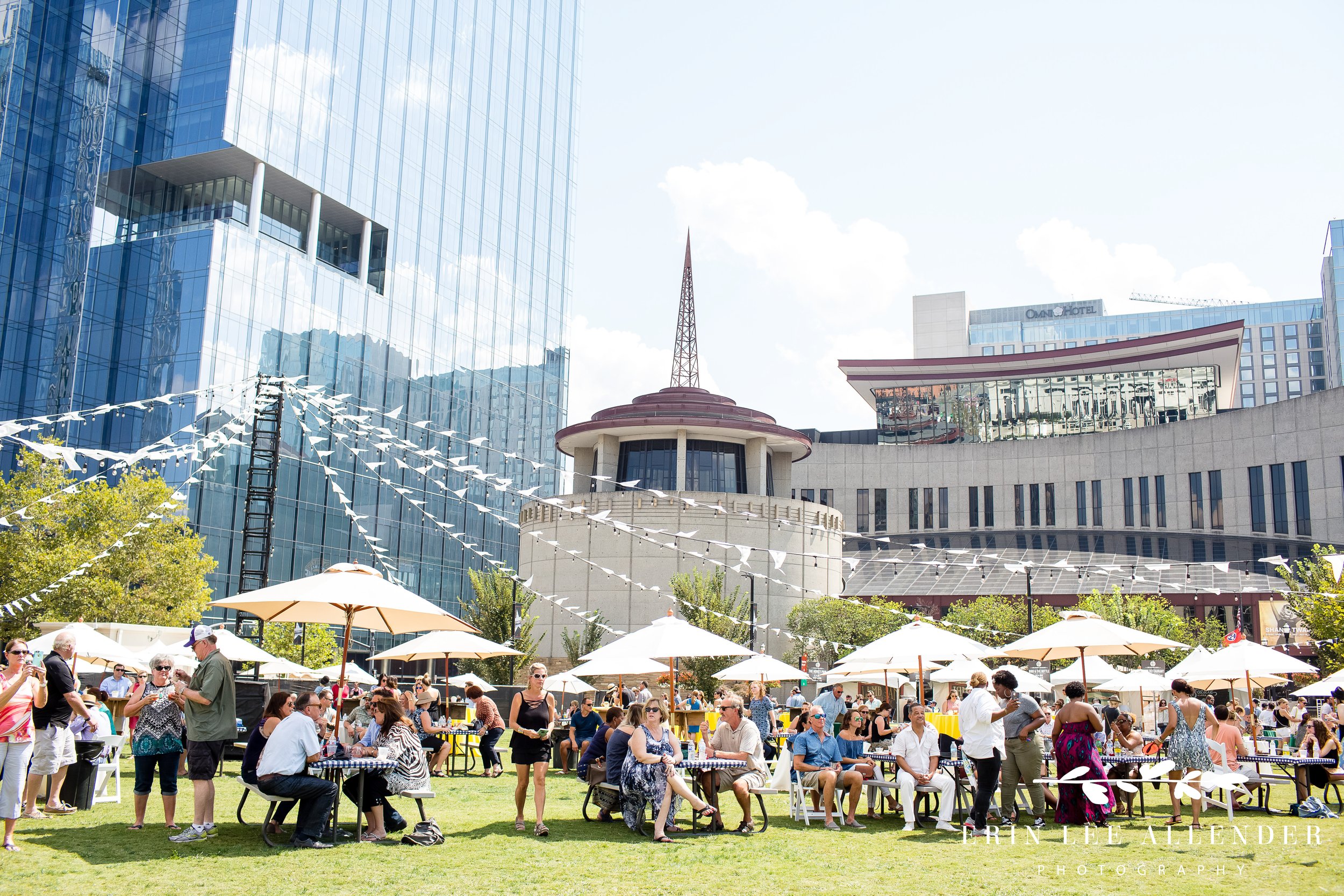 Outdoor corporate festival on the lawn at Music City Walk of Fame Park in Nashville
