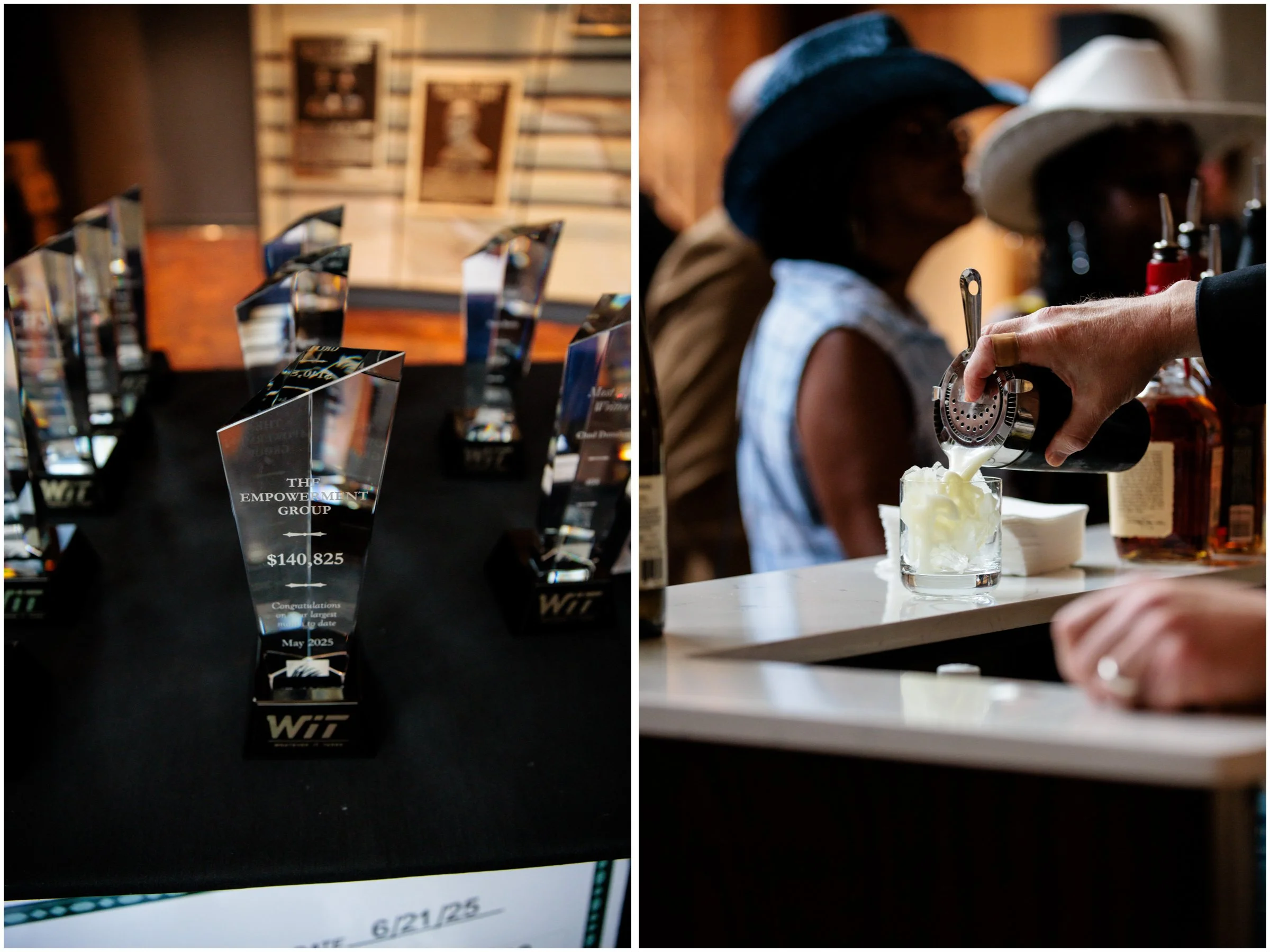 awards lined for awards show in rotunda at Country music hall of fame