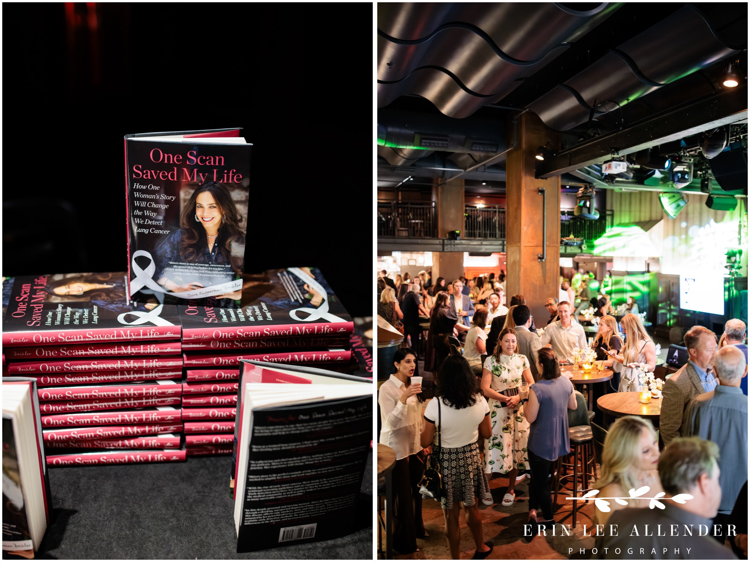 Wide overview of guests gathered at book release party at Hutton Hotel Analog, Nashville TN