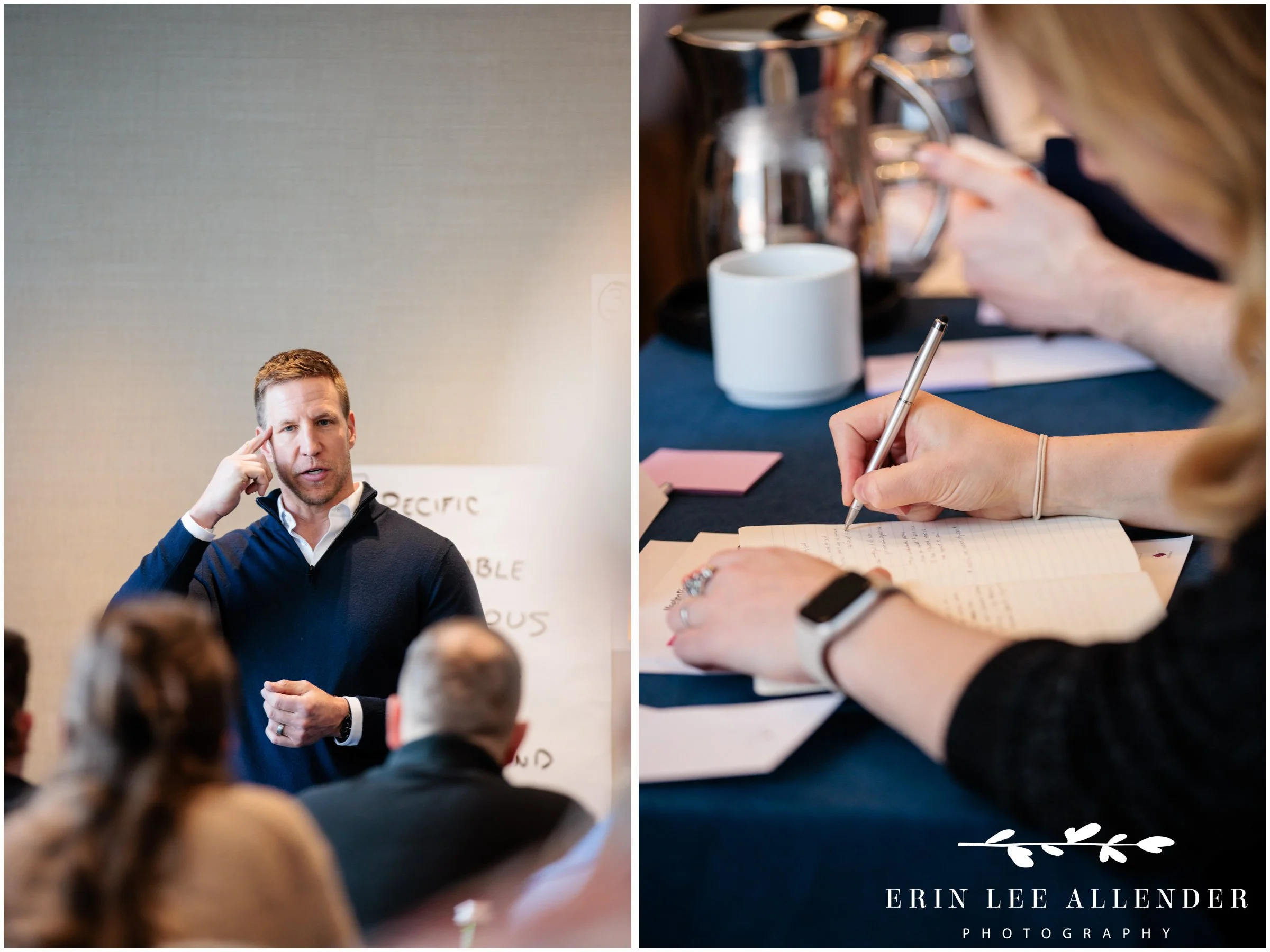 Nashville corporate event photography — candid moment during ambassador sales education exercise at JW Marriott Nashville