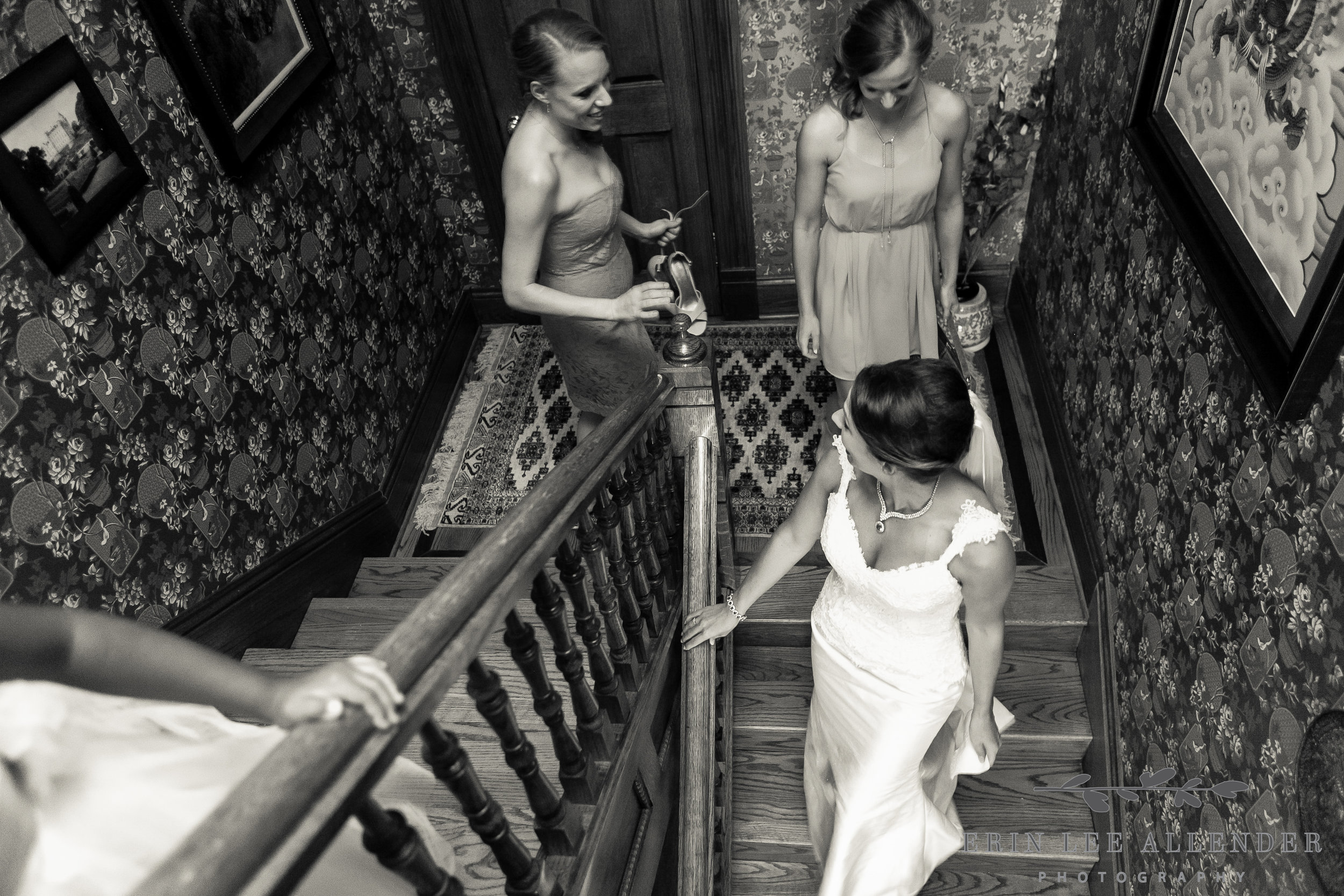 Bride_And_Bridesmaids_Walk_Down_Stairs