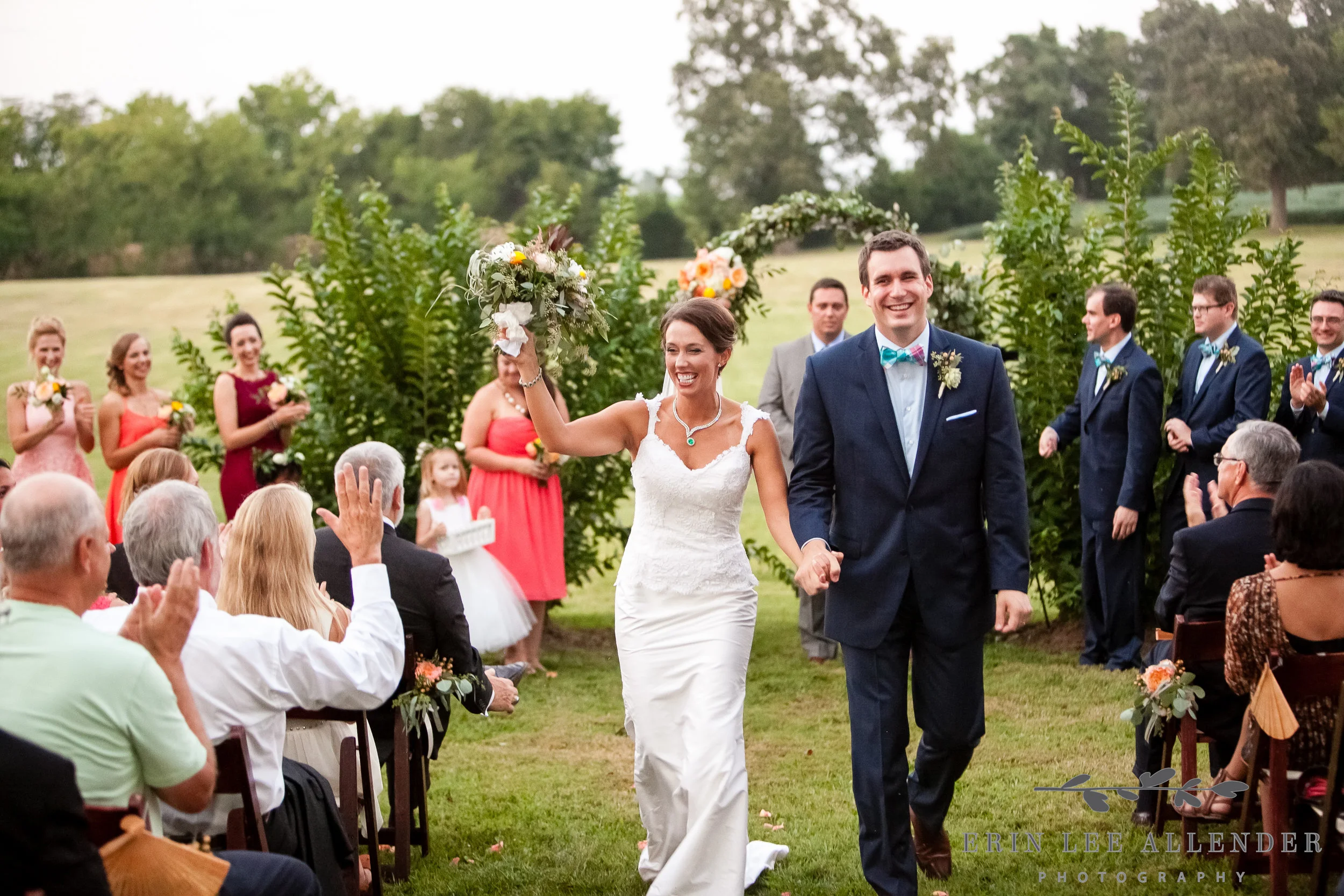 Bride_Groom_Walk_Down_Aisle_Farm_Wedding