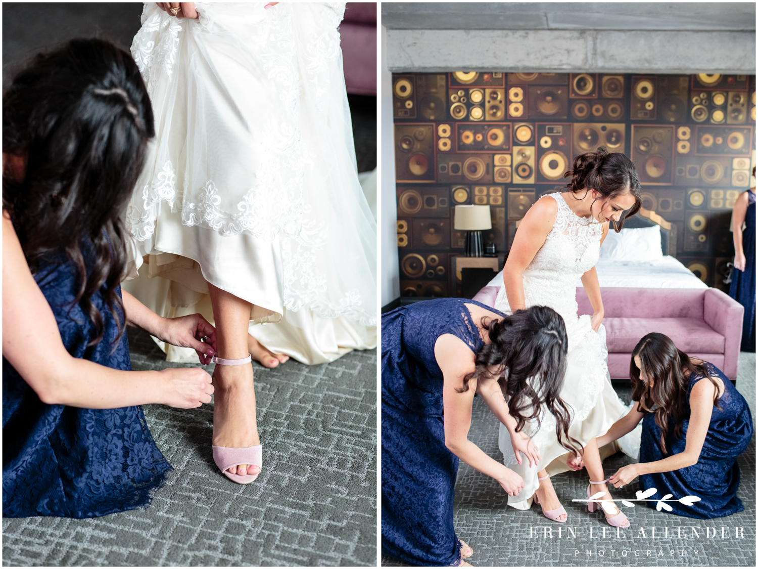 Putting-on-brides-shoes
