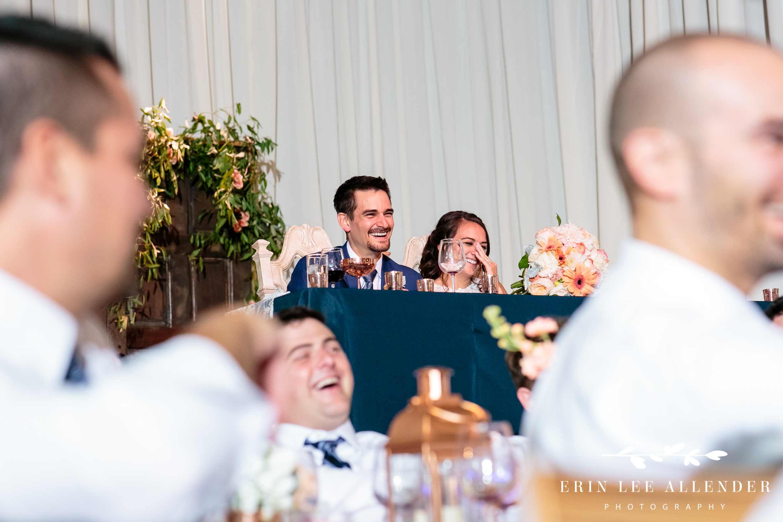 Bride-Groom-Laugh-at-toast