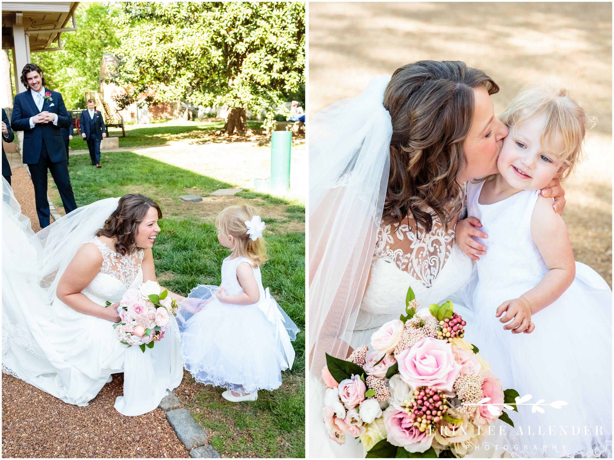 bride-kisses-flower-girl