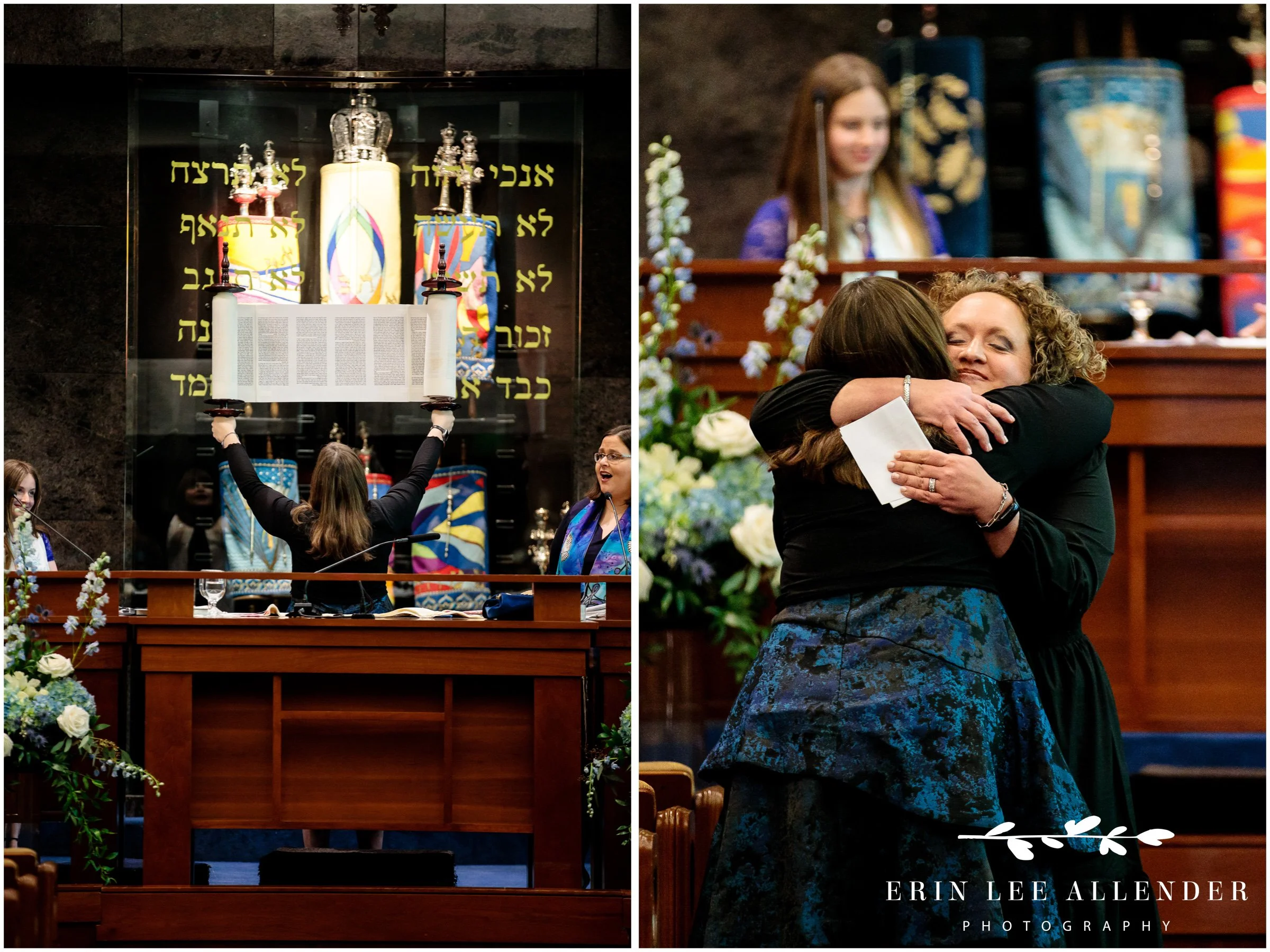 handing out candy during Hannah’s Bat Mitzvah service.