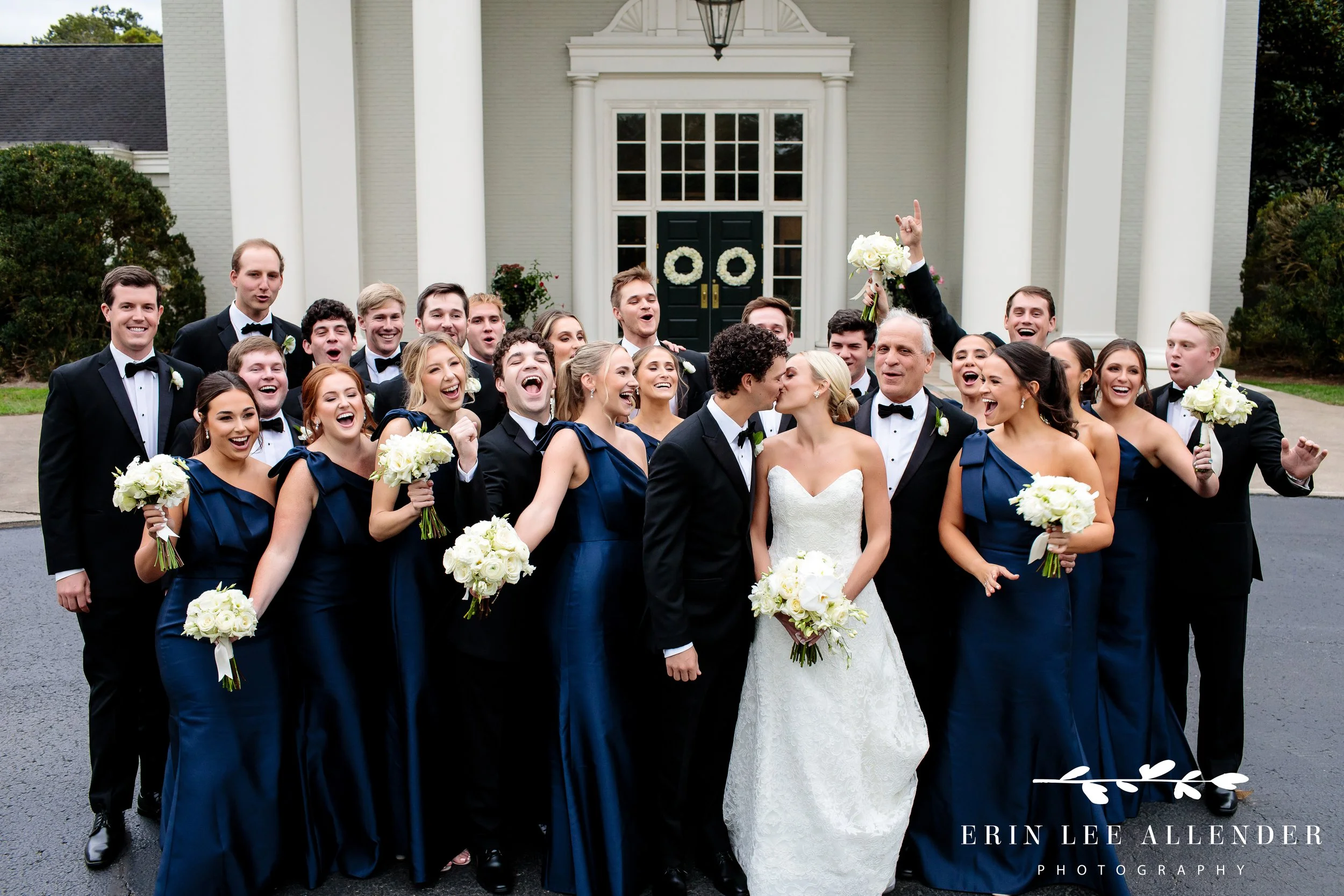 Fun wedding party shot outside St. George’s Episcopal Church, Nashville