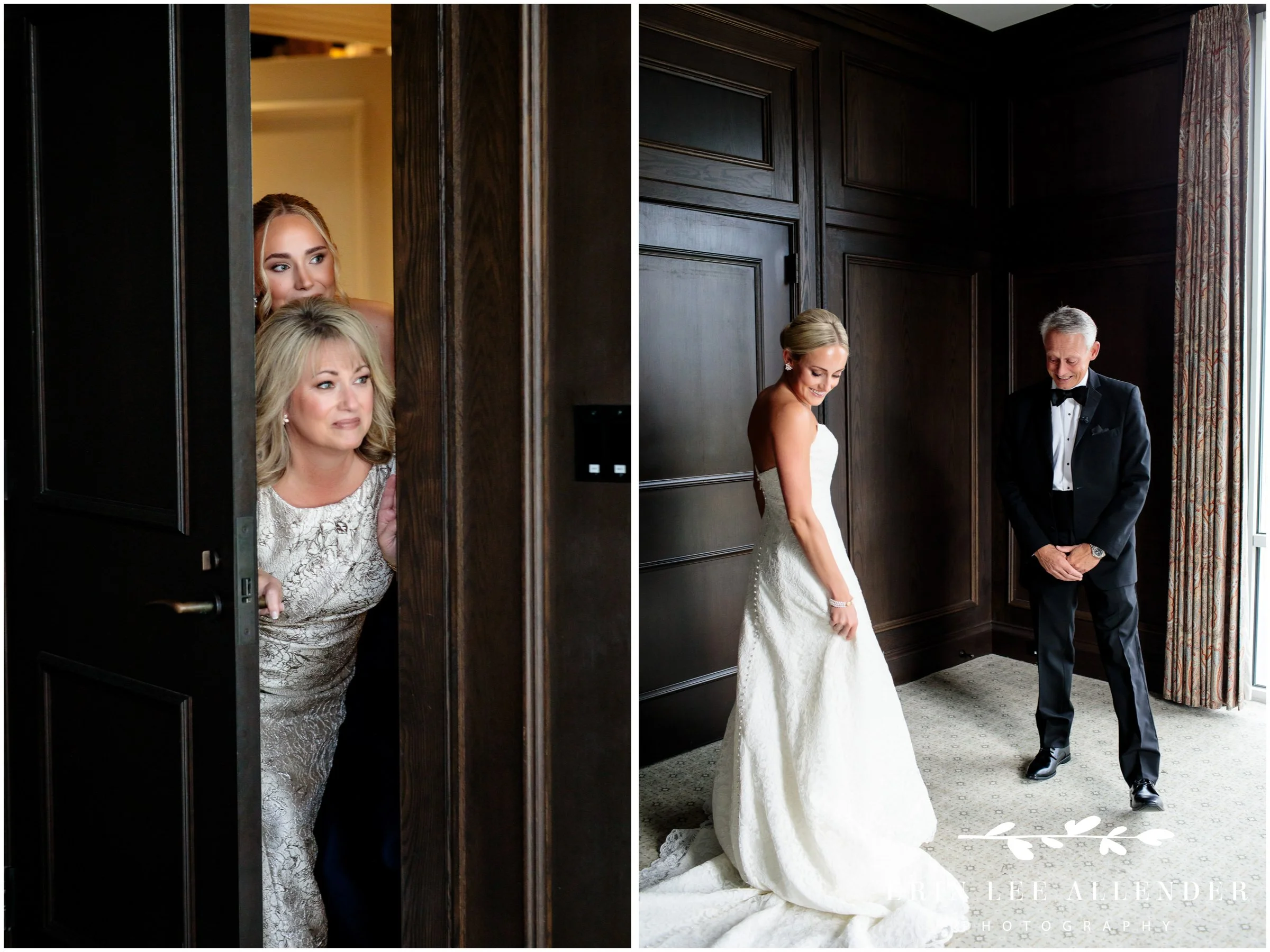 Father crying seeing bride at St. George’s Episcopal Church, Nashville