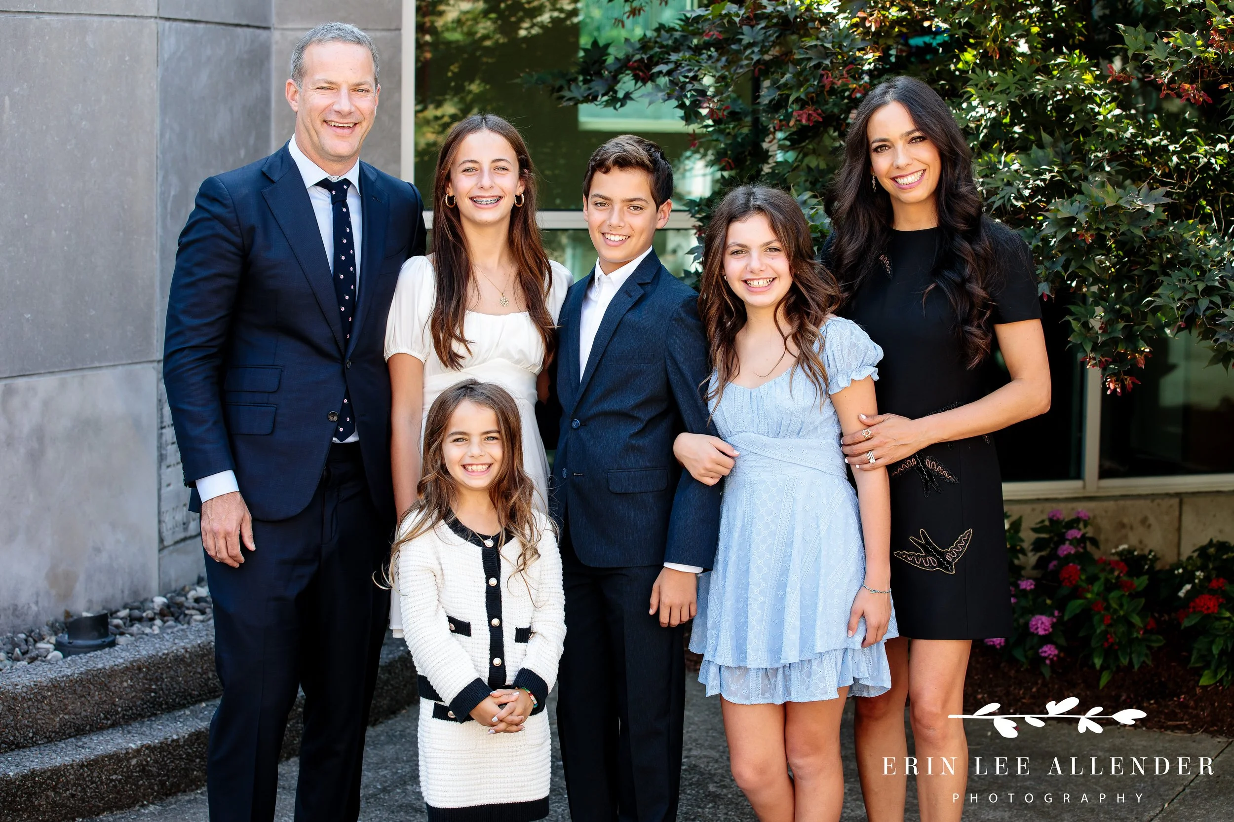 Family portrait in the courtyard of The Temple Nashville