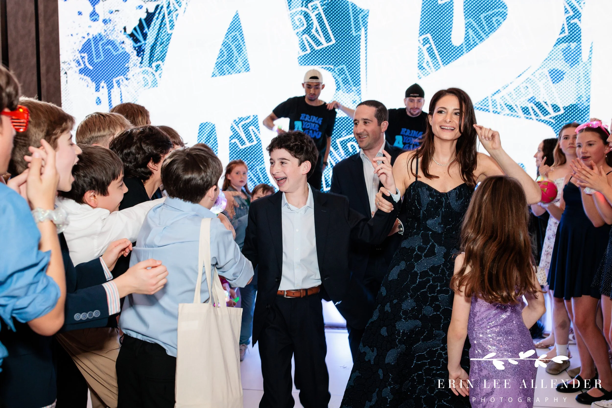 Family having fun together on W Nashville dance floor