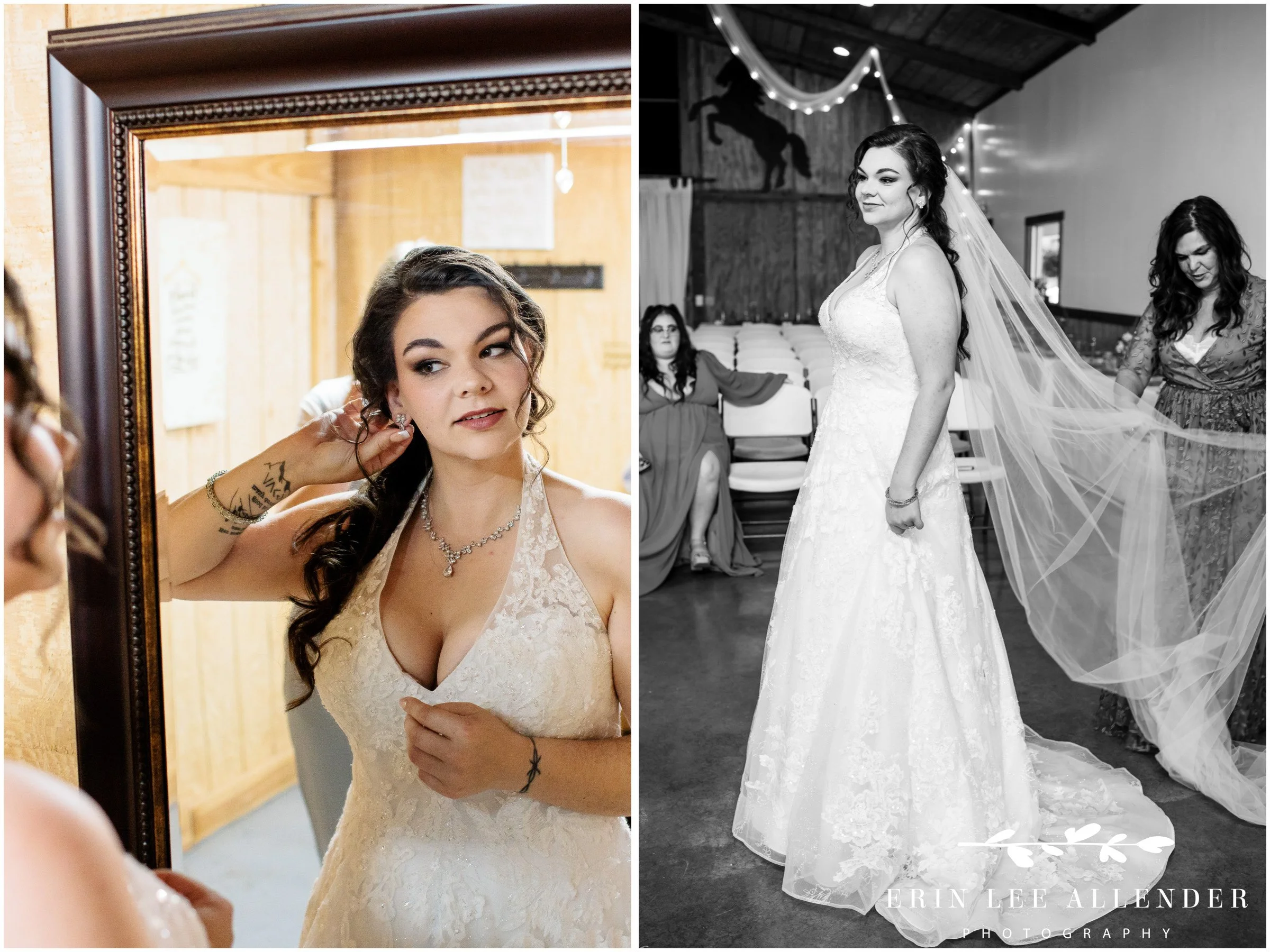 Bride getting ready at Nashville wedding at Wild Turkey Ranch in Lebanon, TN