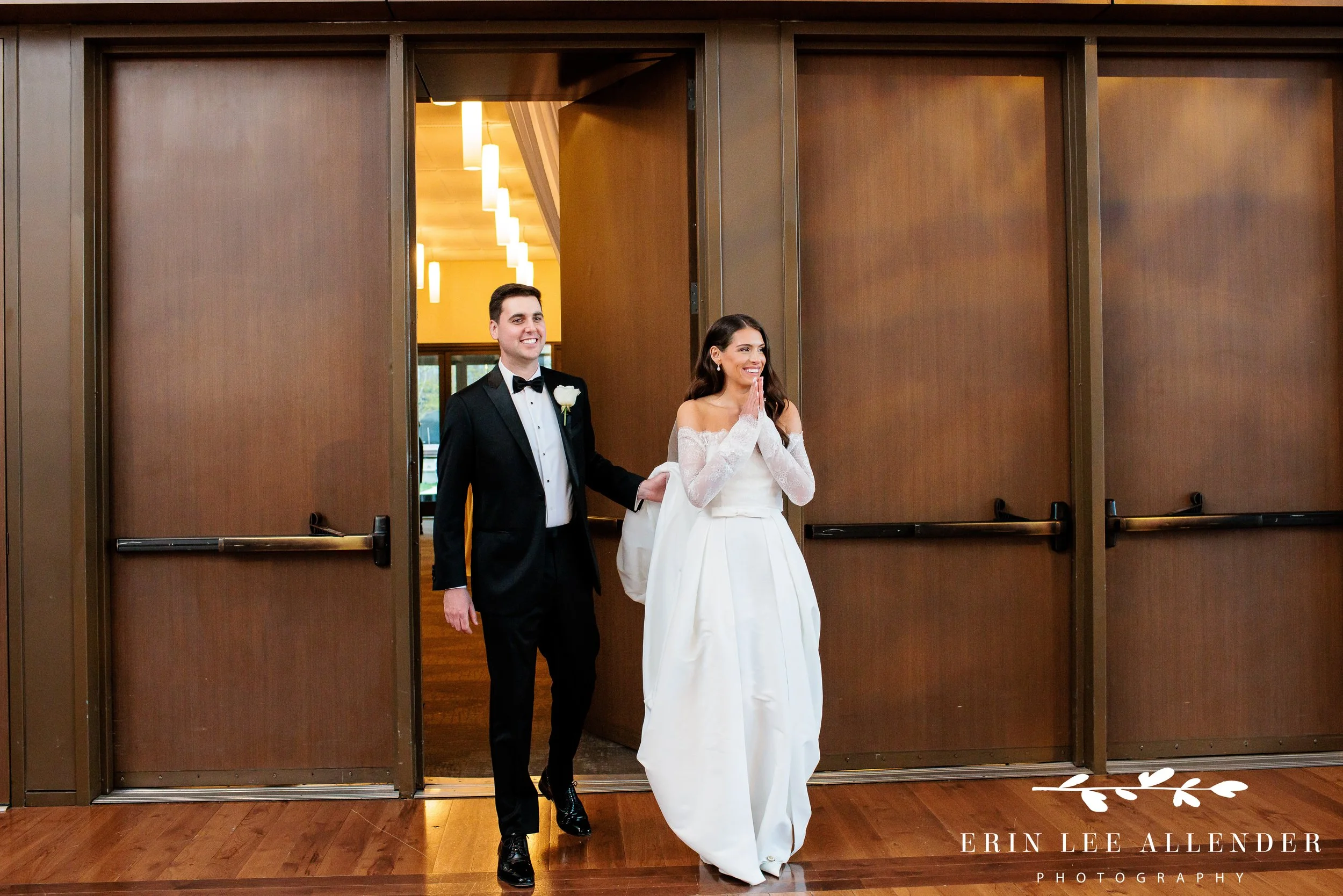 Nashville wedding photography — bride and groom seeing their reception room for the first time at Country Music Hall of Fame