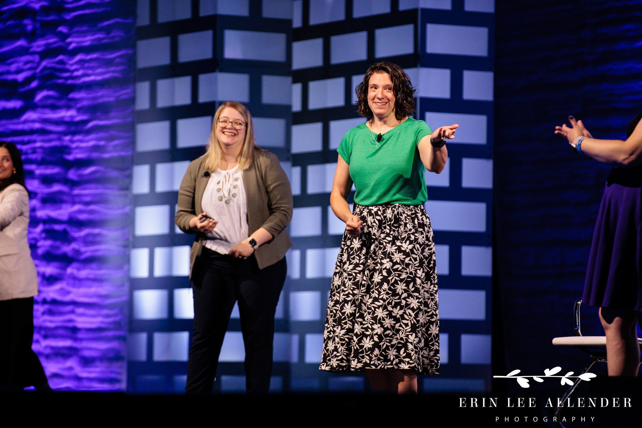 Nashville conference photographer — Post Captain consultant laughing on the mainstage during a Slate Summit breakout session, Music City Center