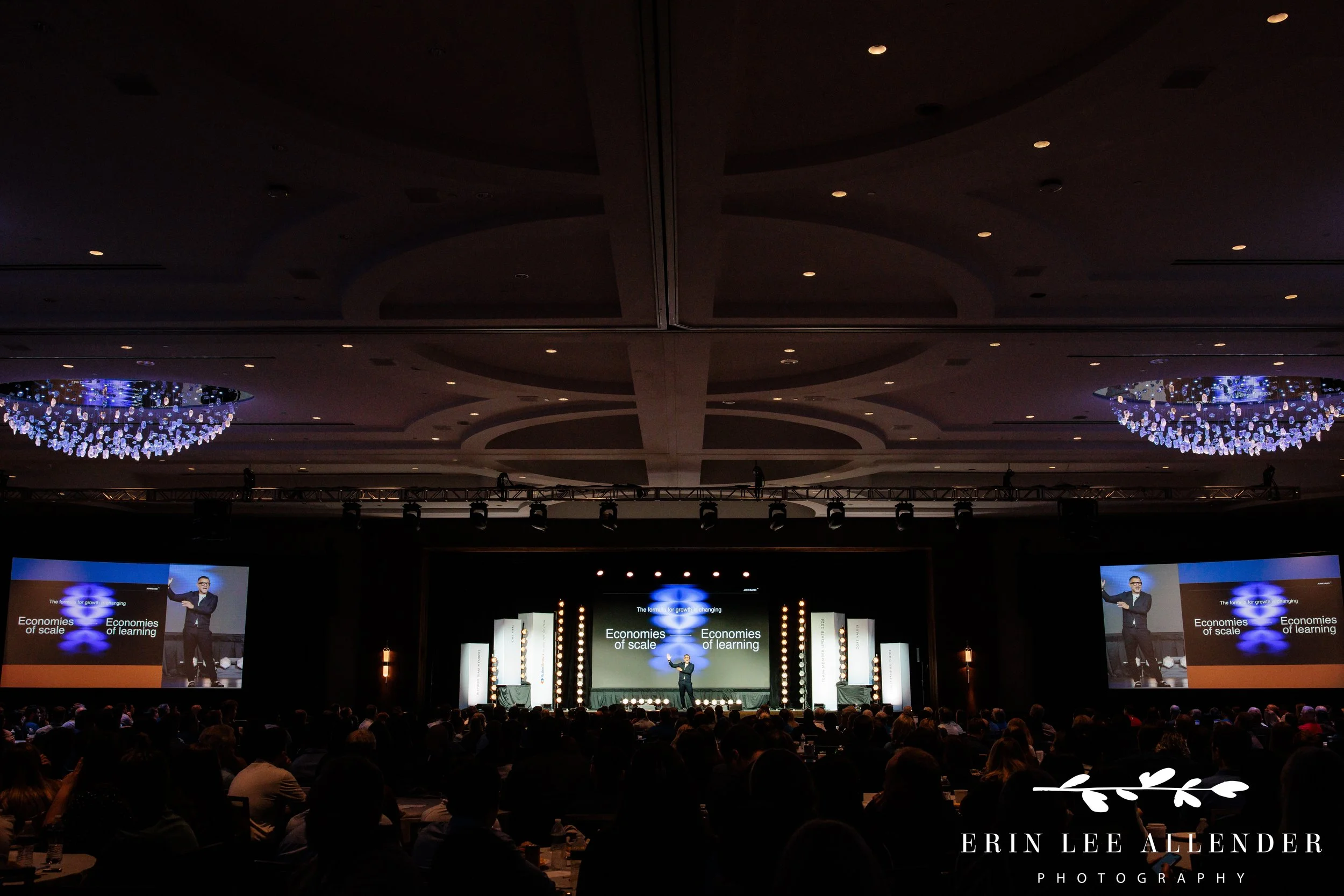 Opryland Hotel conference photography of a wide room shot during John Sanei's keynote at RubinBrown's conference