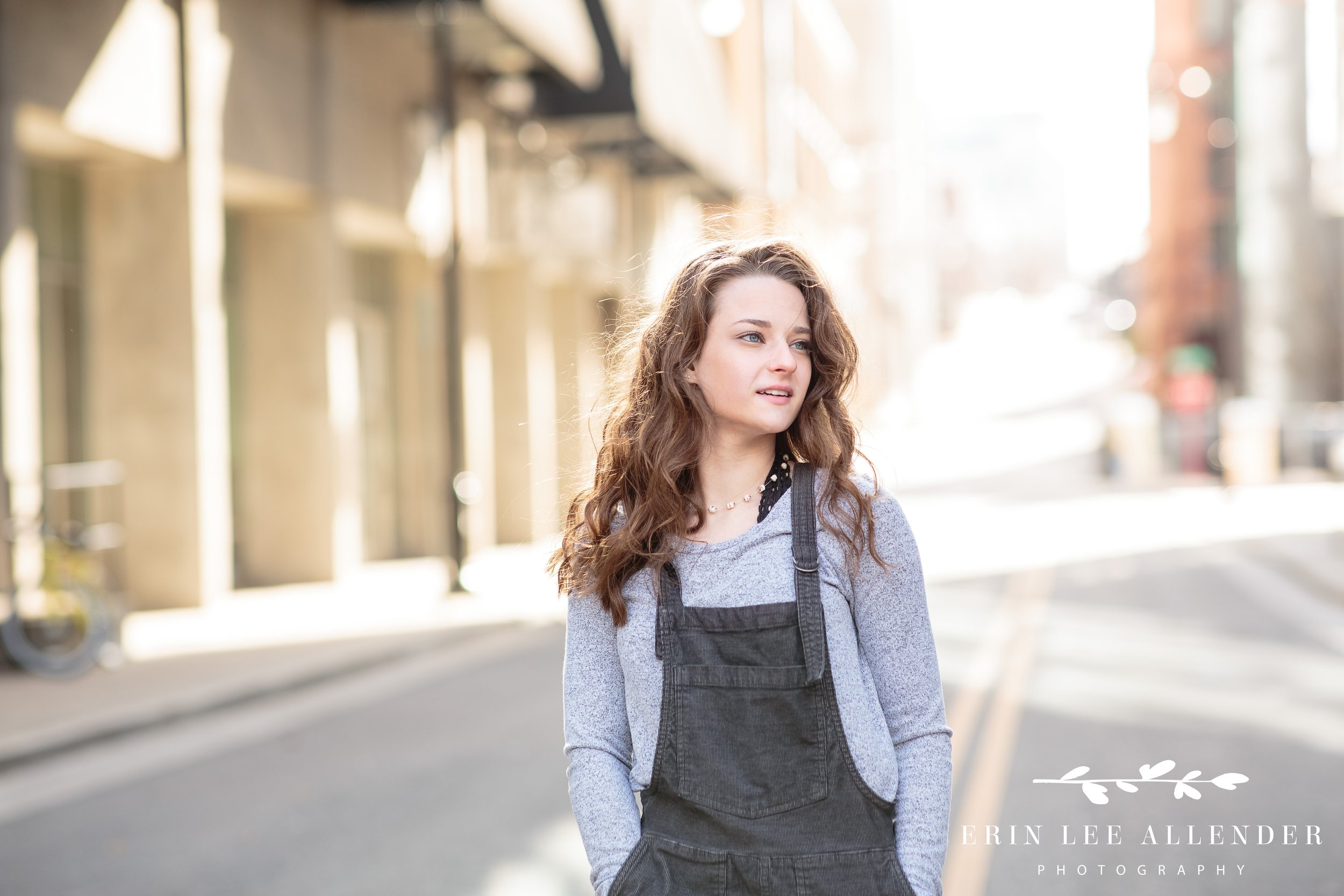 Nashville senior portrait — close-up of senior in downtown Nashville, classic natural light portrait photography