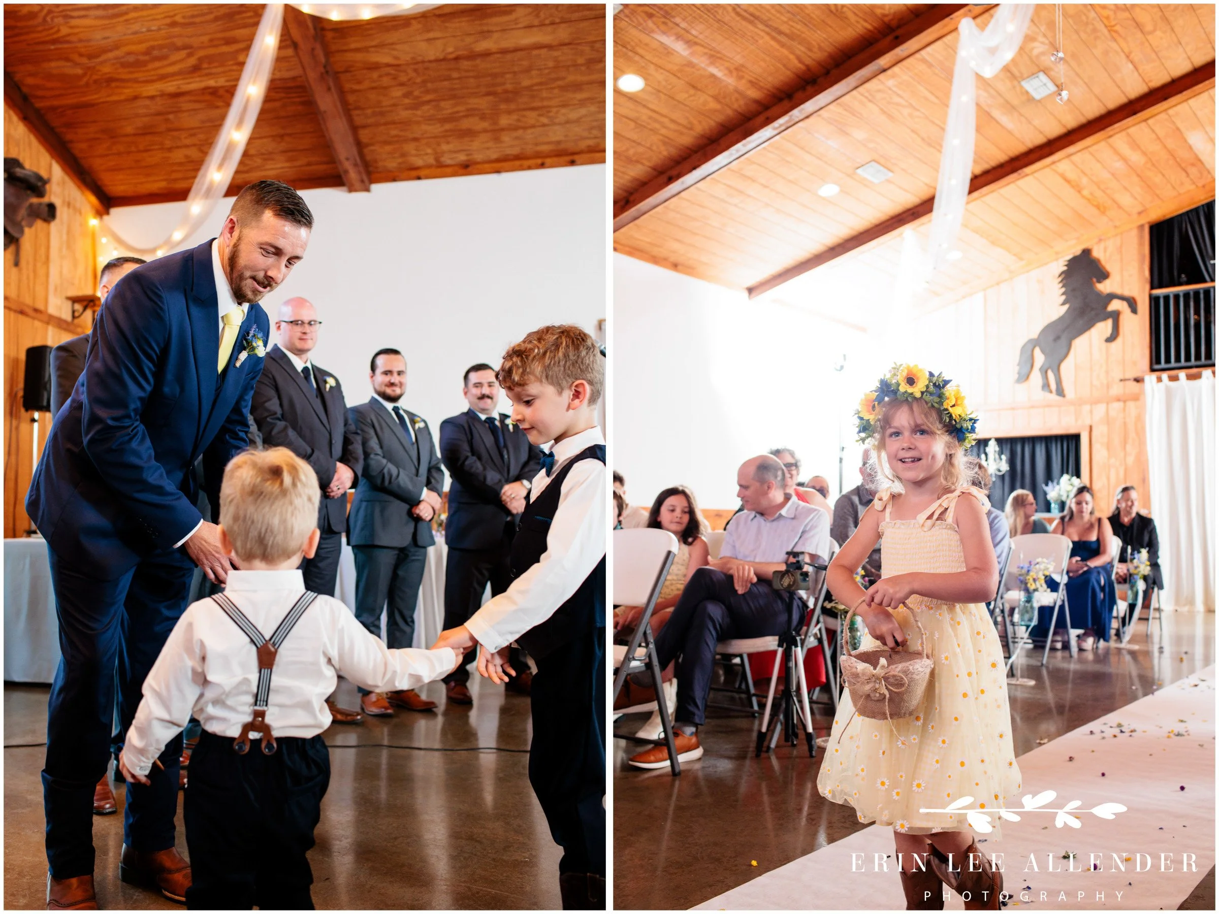 Floral girl walking down the aisle.