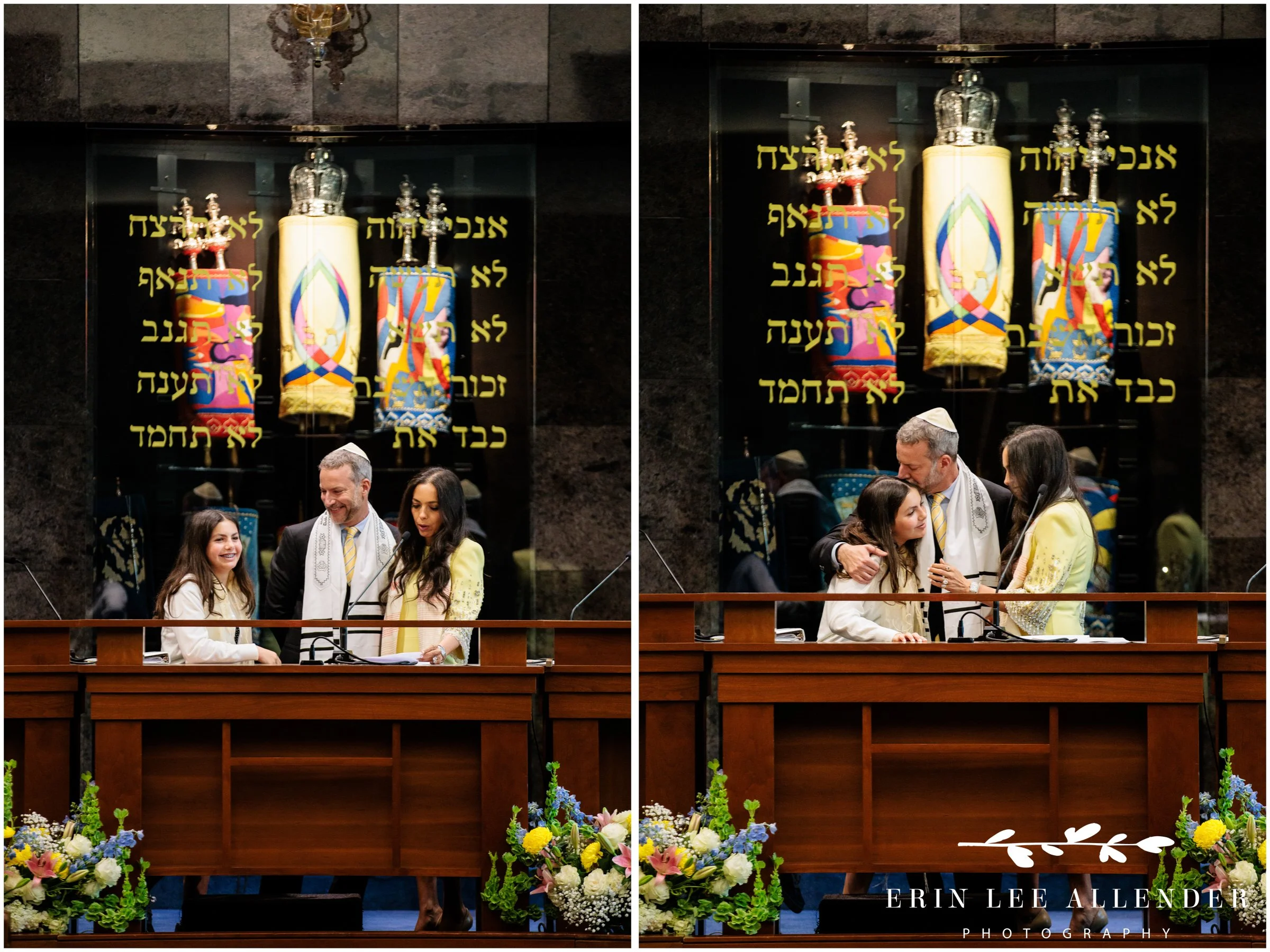 Parents speaking during temple service
