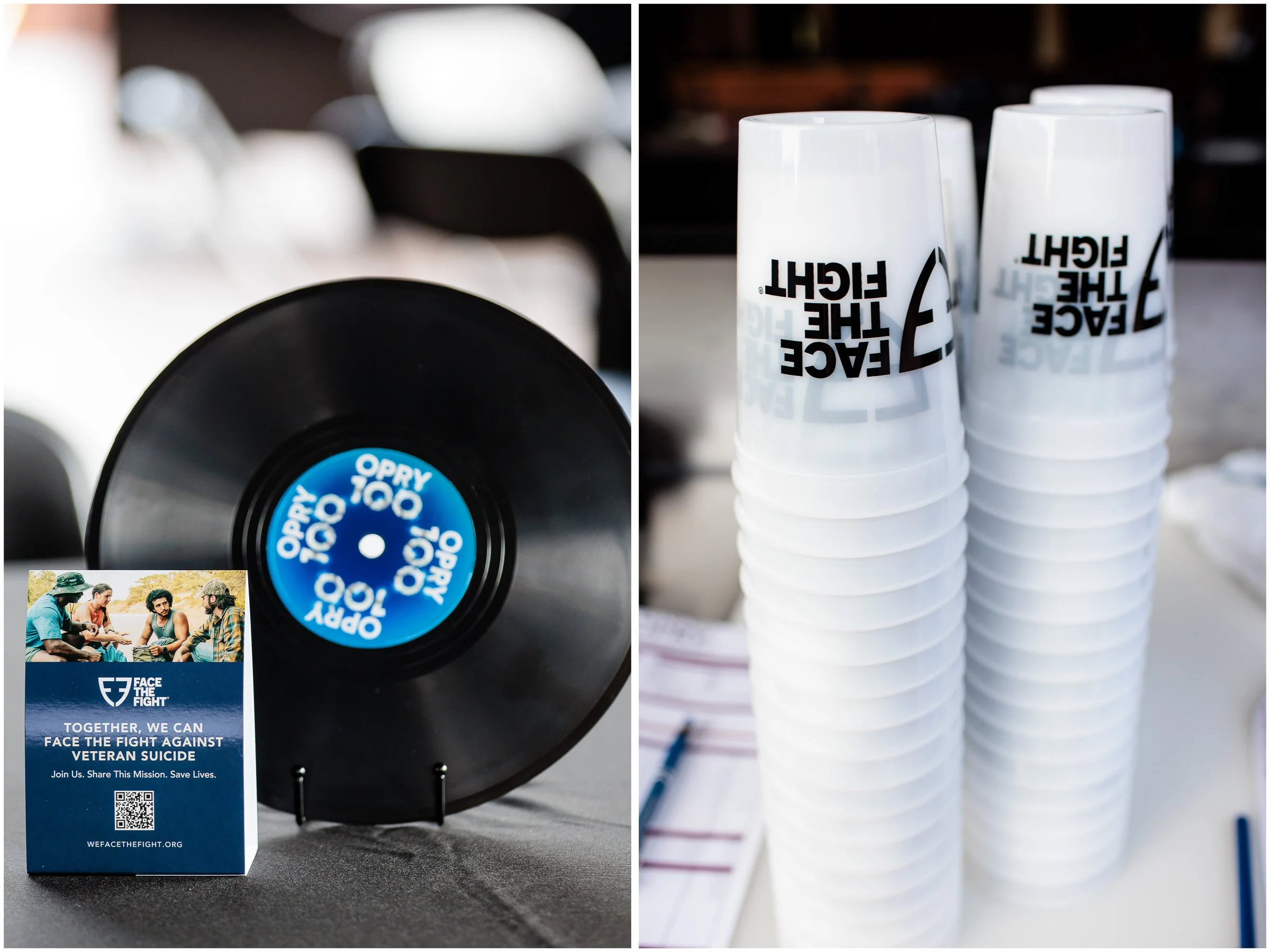 table decor for face the fight night at the grand ole opry nashville