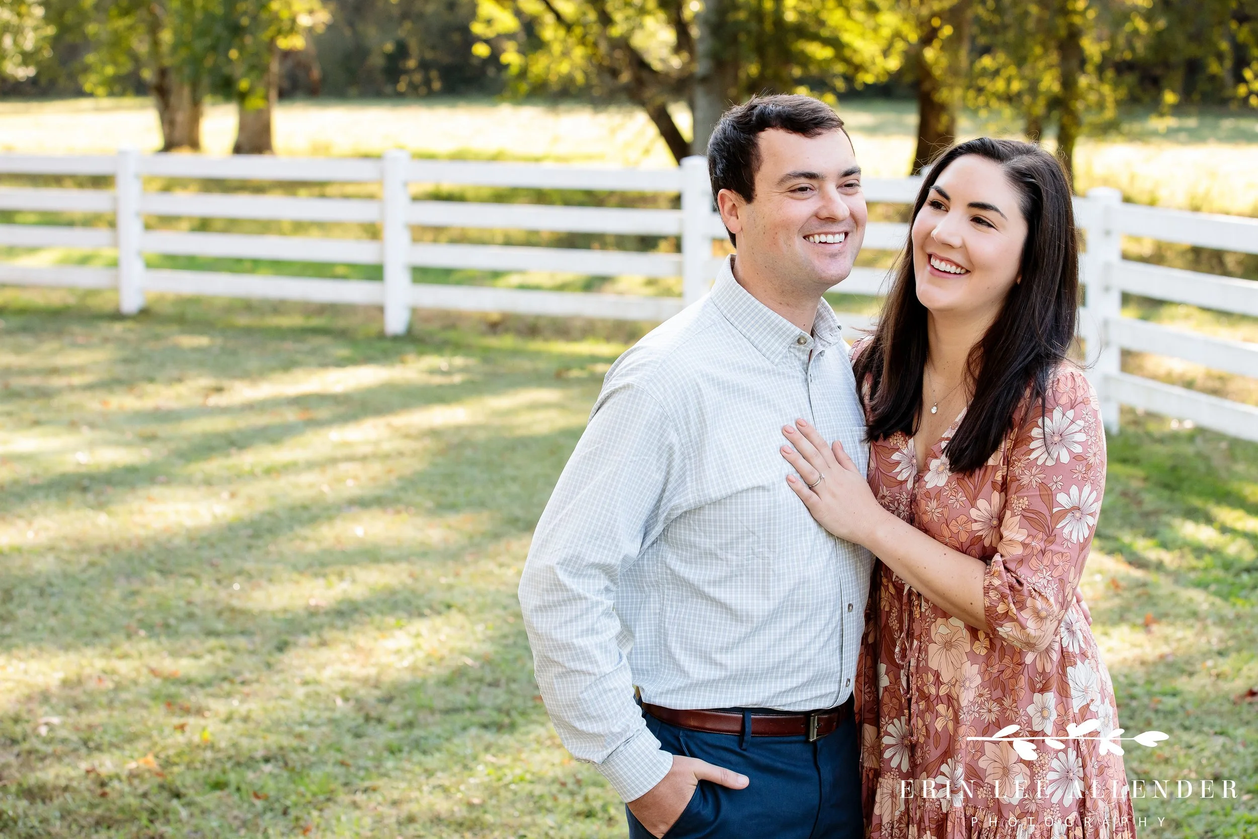 Nashville family session — sister posing with her husband on the family farm