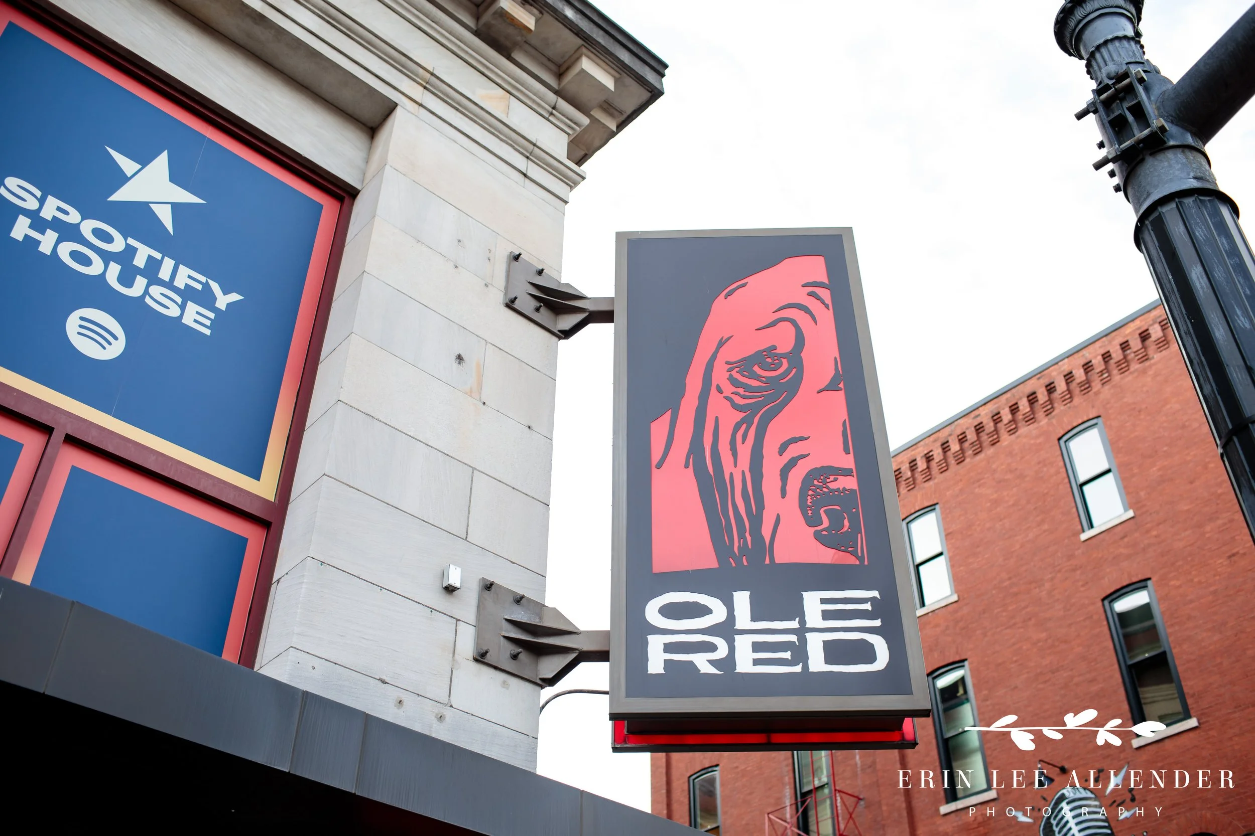 Close-up of branded signage during full venue buyout at Ole Red Downtown Nashville