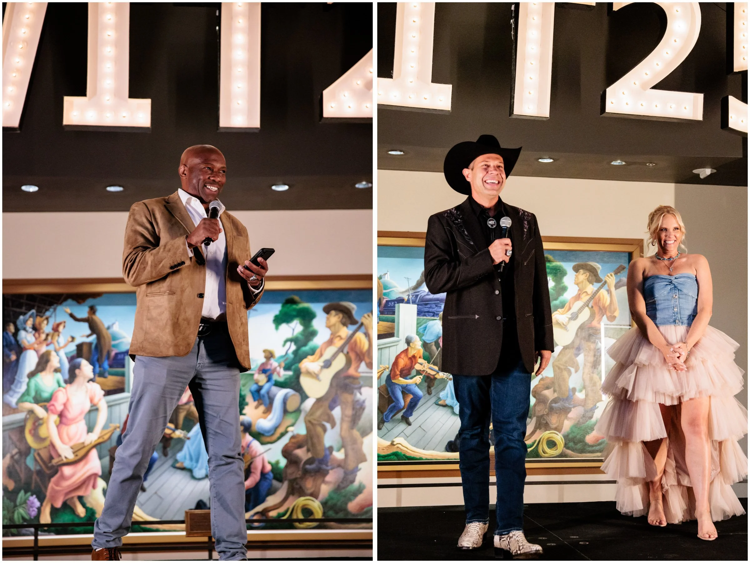 executives announcing winners at award show in rotunda at country music hall of fame