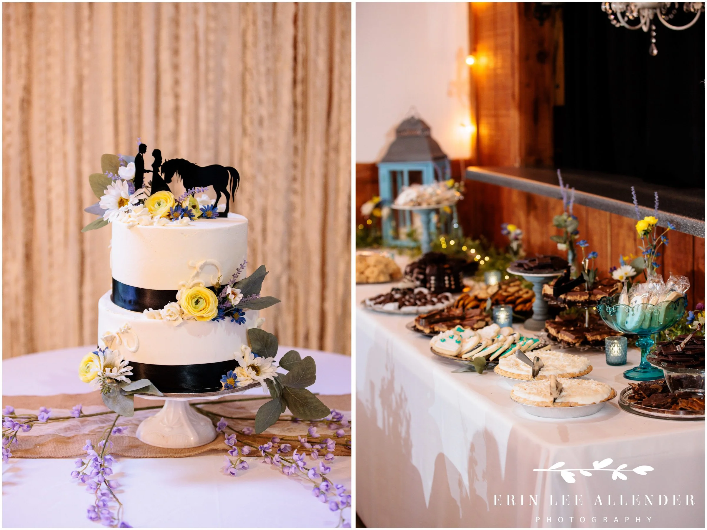 Homemade dessert table at a Nashville wedding