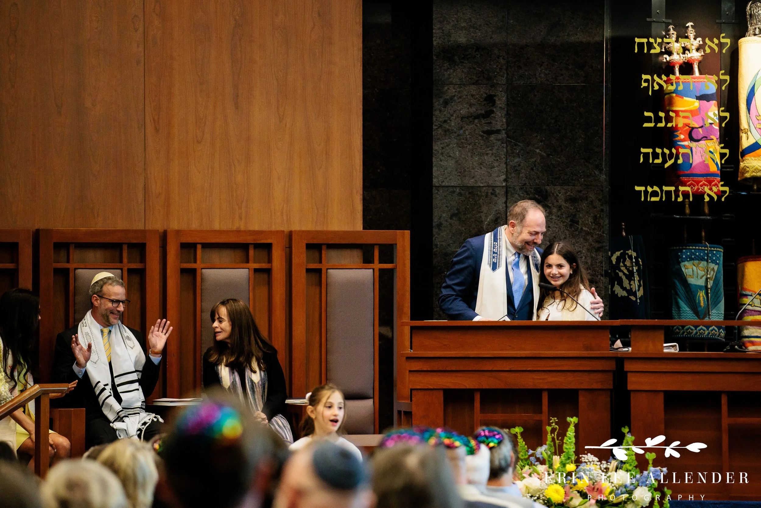 Rabbi Hugging Bat Mitzvah when she's finished her speech