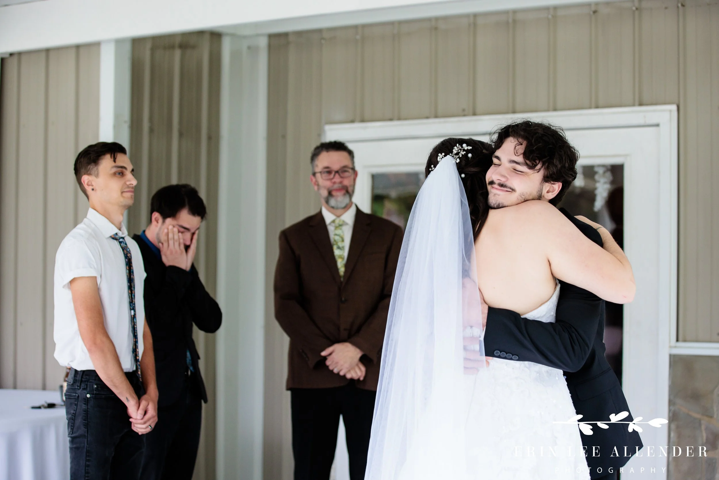 Bride's brother overcome with emotion seeing her for the first time at her wedding