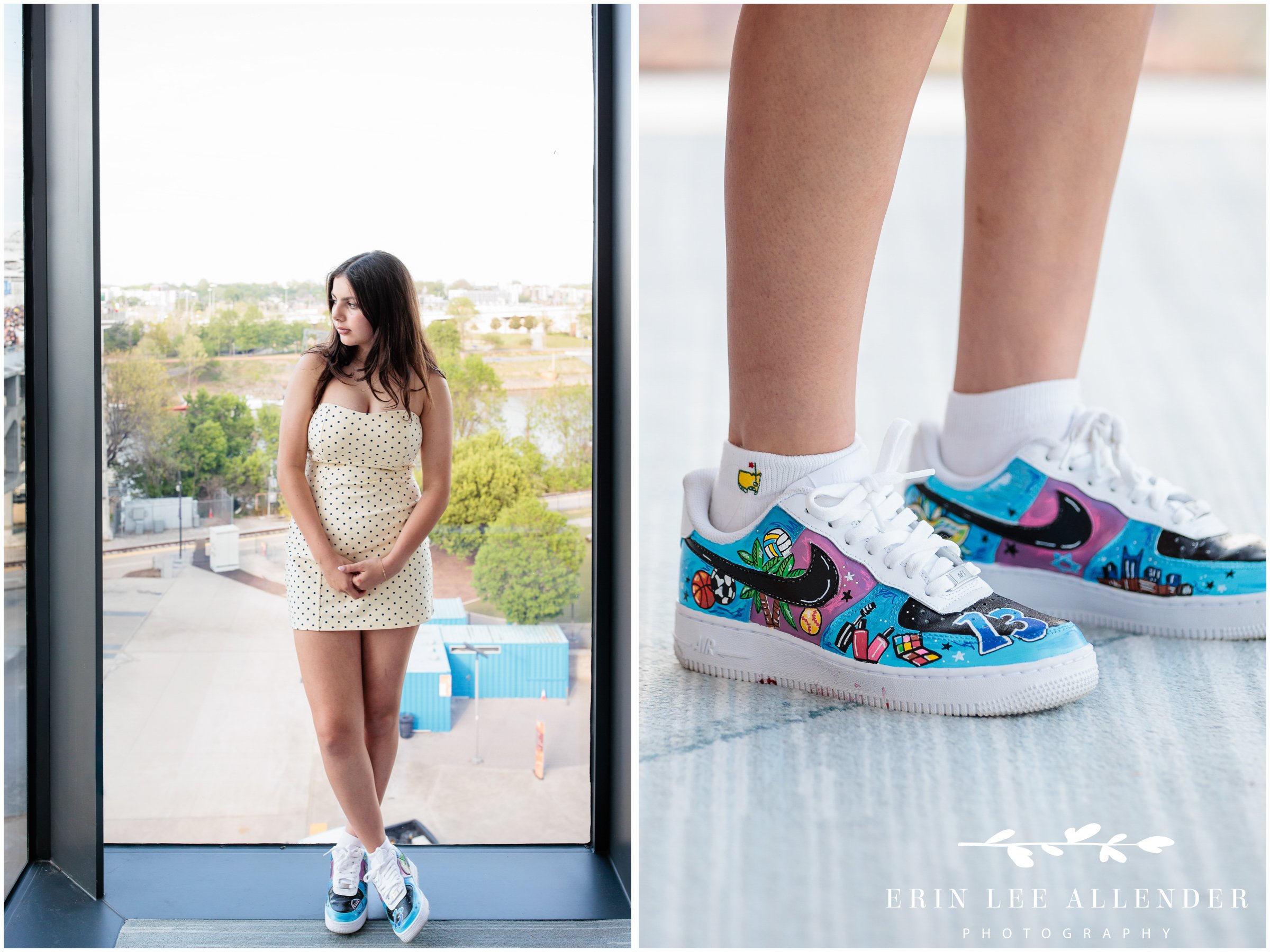 Custom painted sneakers with personal details