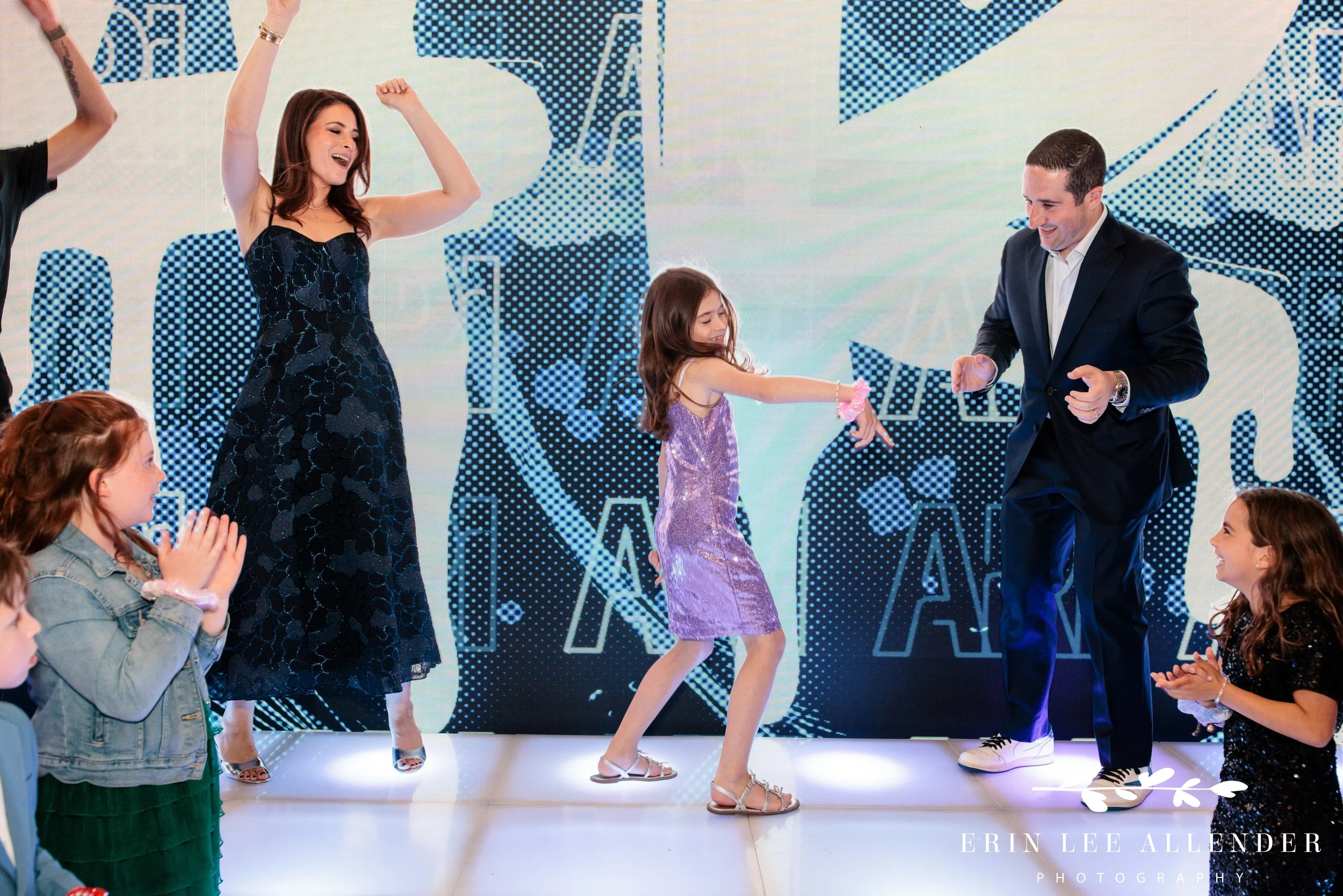 Sibling on stage during W Nashville bar mitzvah reception hype moment