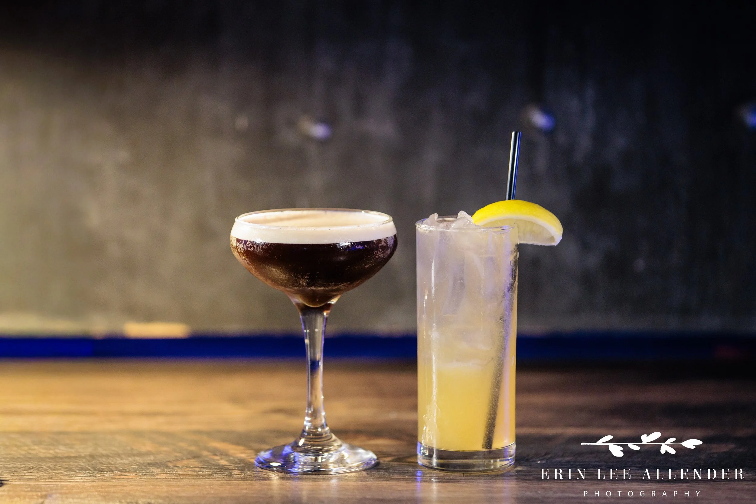 Nashville product photography — hero shot of custom signature cocktail at wine and spirits advocacy awards dinner, Woolworth Theatre Nashville