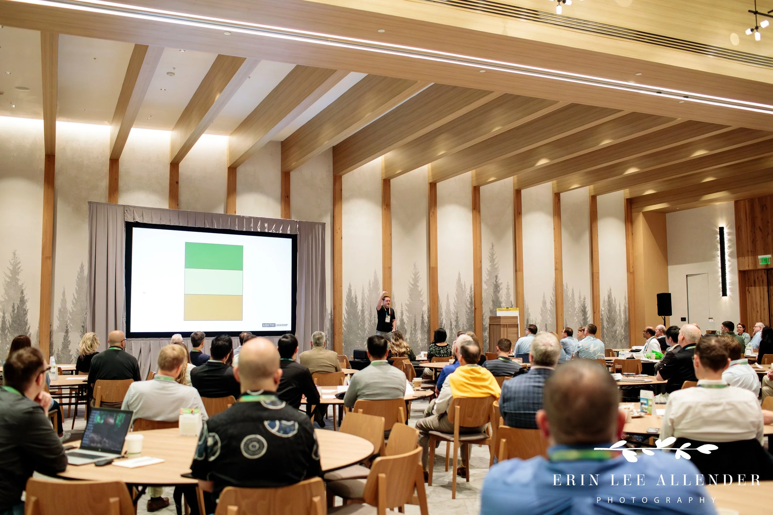 Michael Brody-Waite speaking on leadership during a Nashville corporate conference.