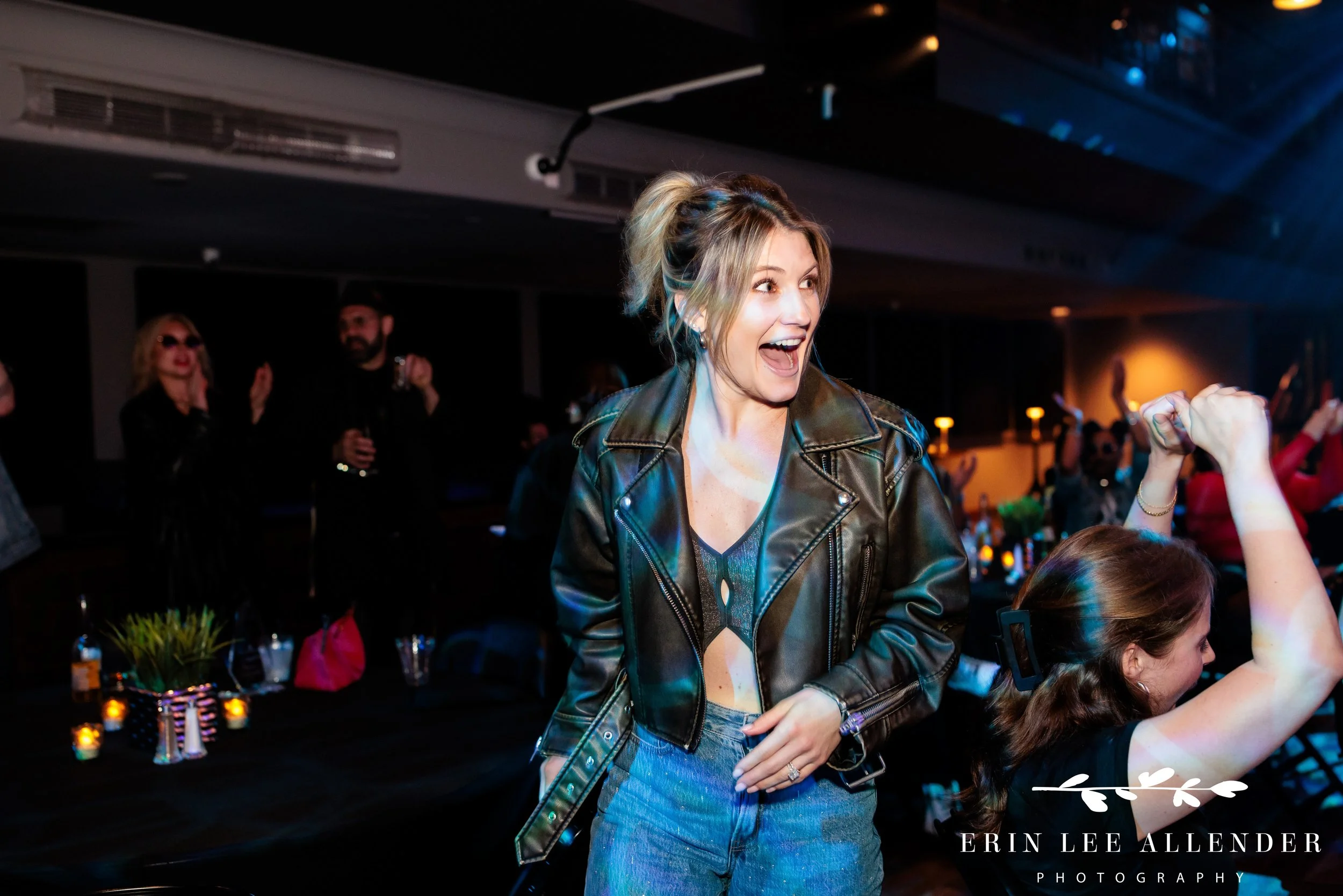 Nashville corporate event photography — shocked advocacy award winner reacting on way to stage, Woolworth Theatre Nashville