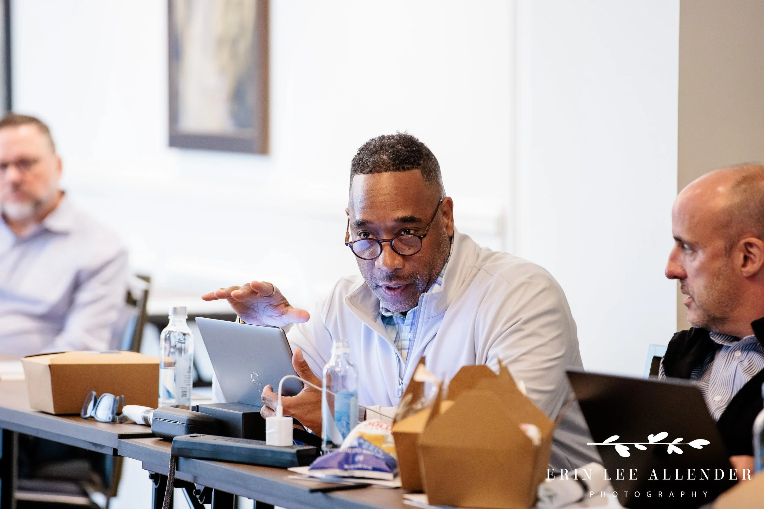 Face the Fight board member speaking during the meeting at the Thompson Hotel, Nashville