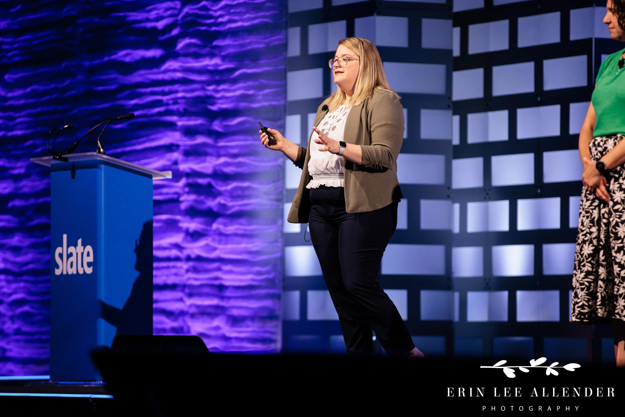 Nashville corporate event photographer — a Post Captain consultant presenting a breakout session on the mainstage at the Slate Summit
