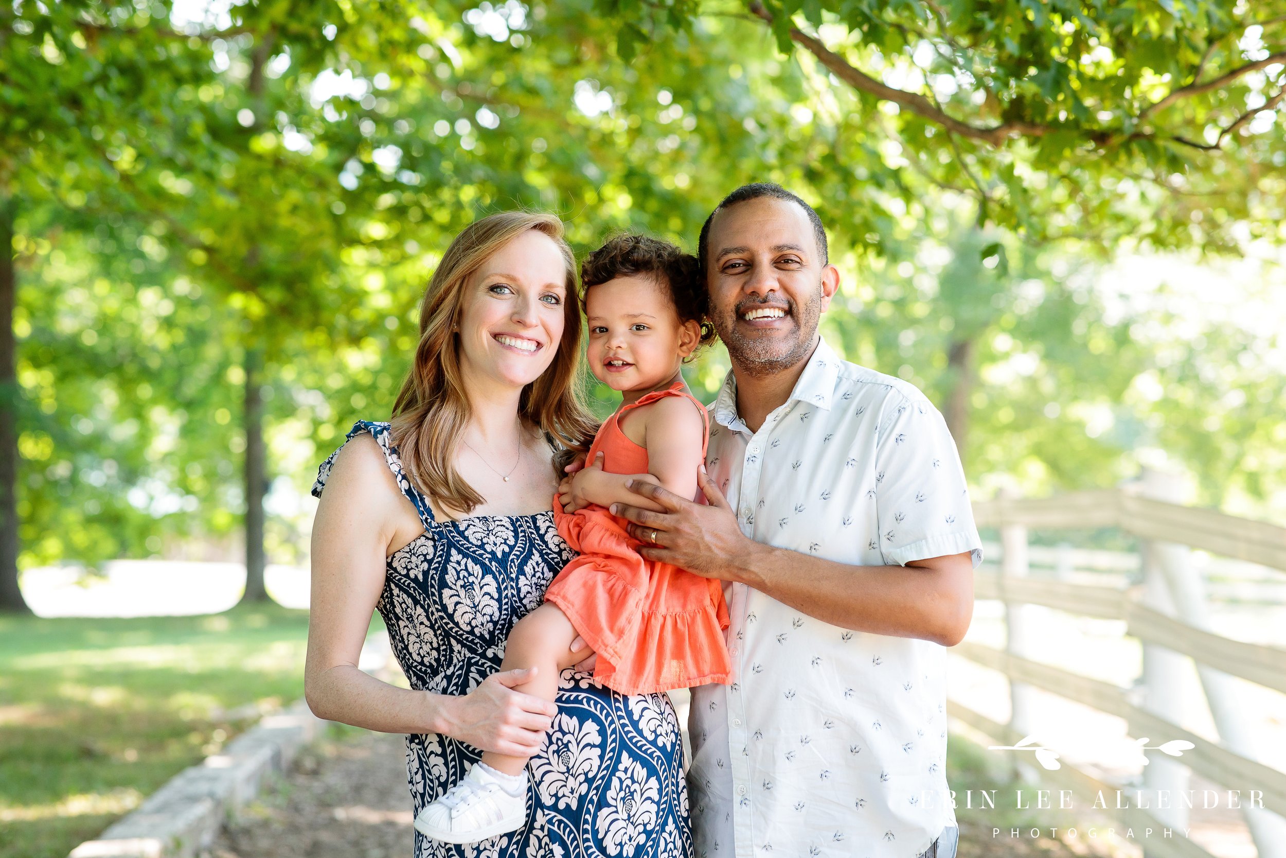 Nashville family photography — whole family on a tree-lined path at Ellington Agricultural Center