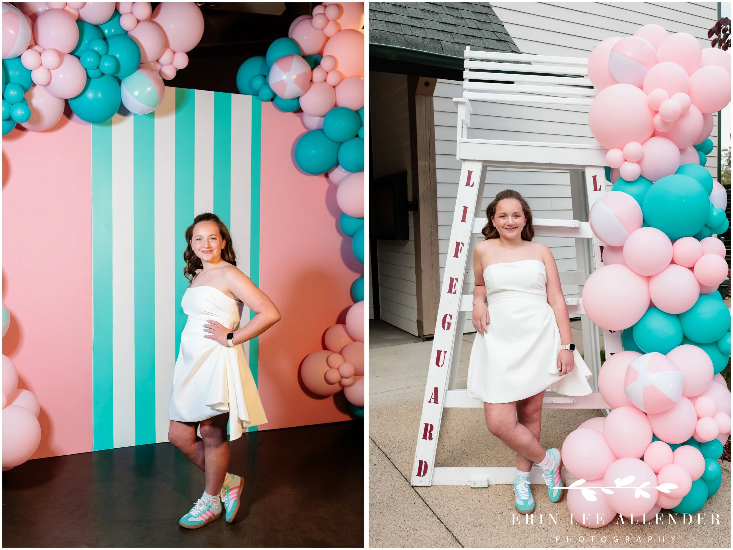 Nashville mitzvah photography — bat mitzvah portrait in front of lifeguard chair at Loveless Barn