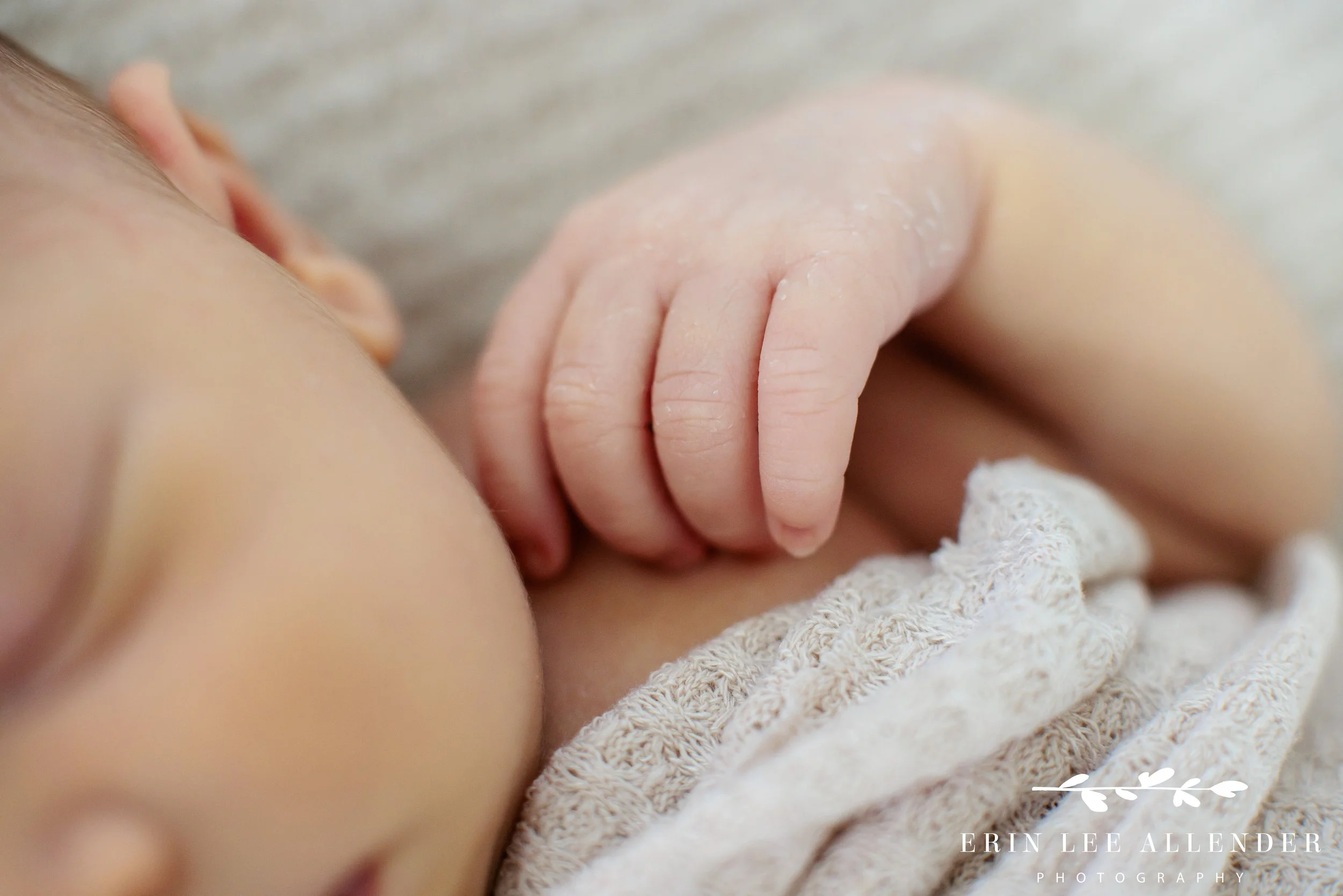 Nashville newborn photographer — close up detail of newborn baby girl's tiny hands