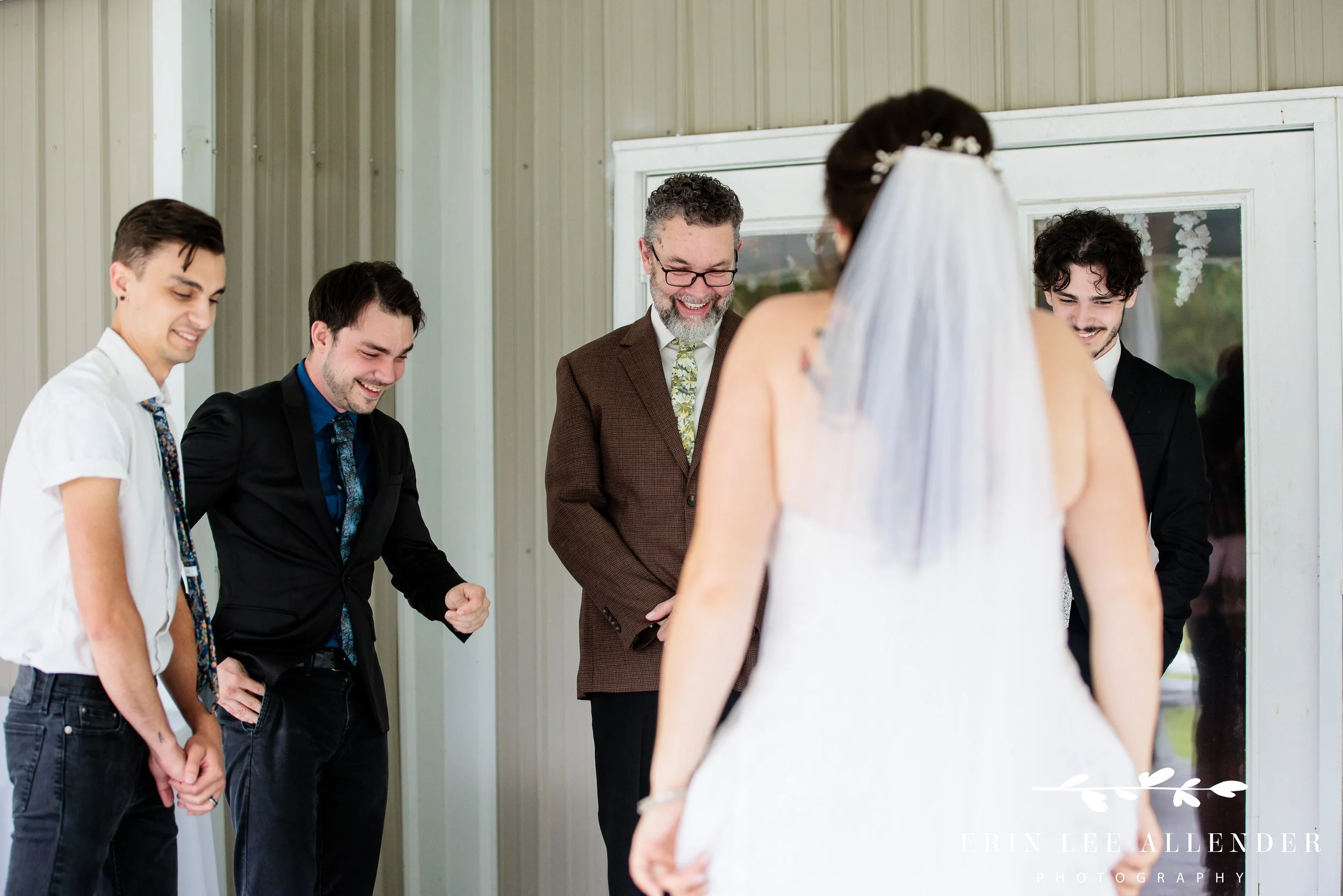 Bride's brothers overcome with emotion seeing her for the first time at her wedding