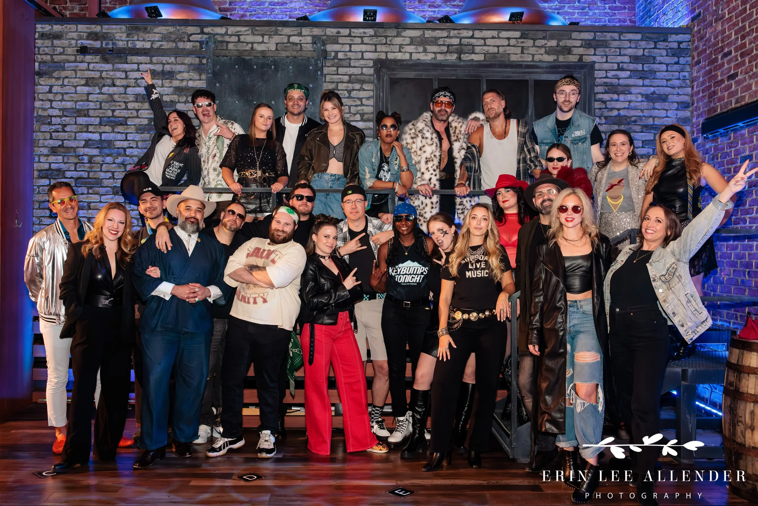 Nashville corporate event photography — large group photo of wine and spirits ambassadors at advocacy awards dinner, Woolworth Theatre Nashville