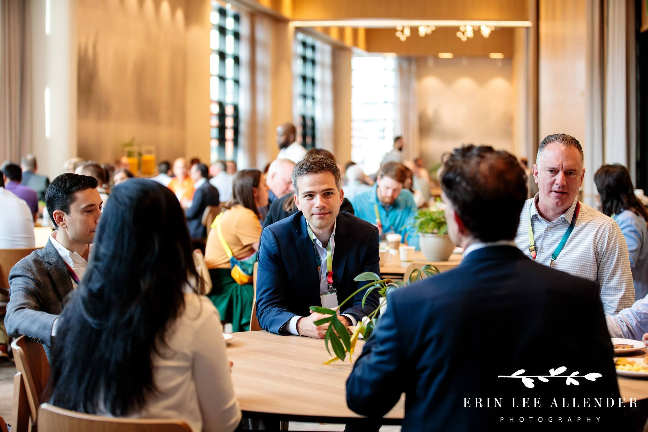 Networking between sessions at a Nashville corporate conference