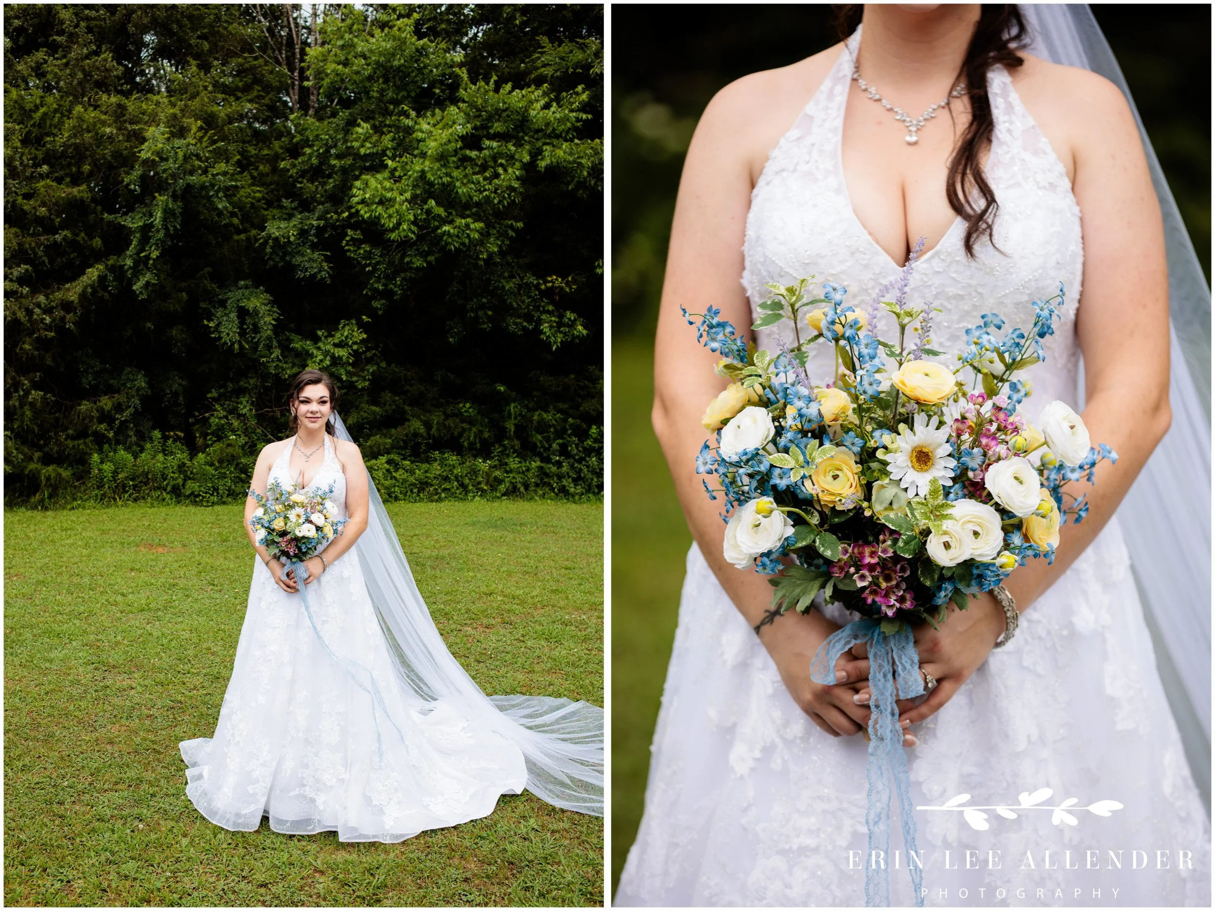 Wedding portraits in natural light in a Lebanon, Tennessee field